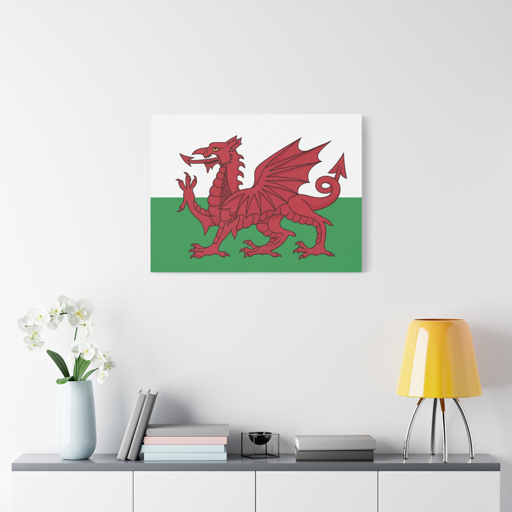 Welsh Flag Canvas Print — Red Dragon Matte Stretched Wall Art
