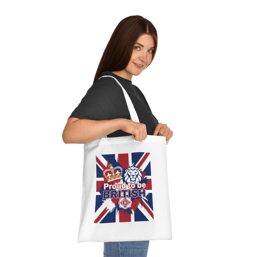 British Flag Tote Bag – "Proud to be British" Cotton Shopping Tote