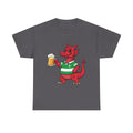 Dragon Cheers T‑Shirt — Cute Red Dragon Holding Beer Graphic Tee