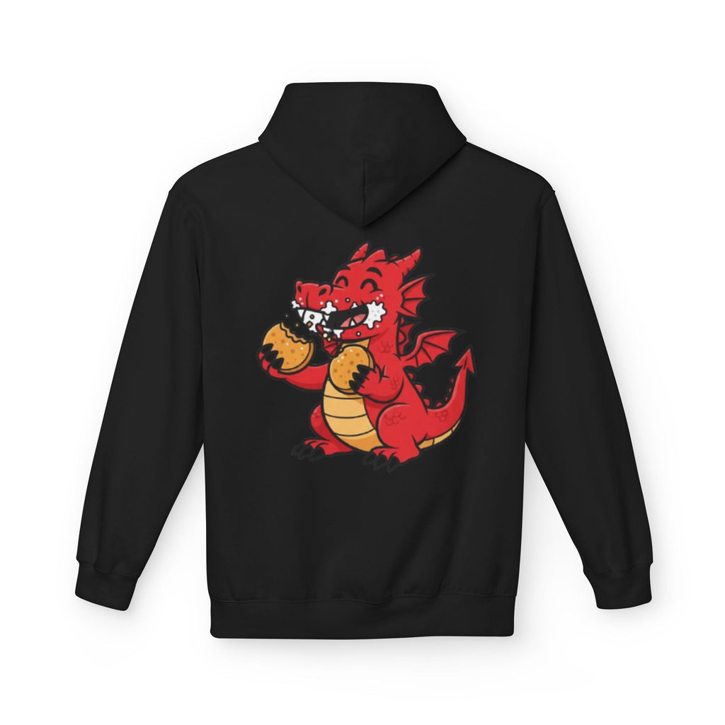 Welsh Dragon Hoodie — Retro Flag Front & Cute Red Dragon Back