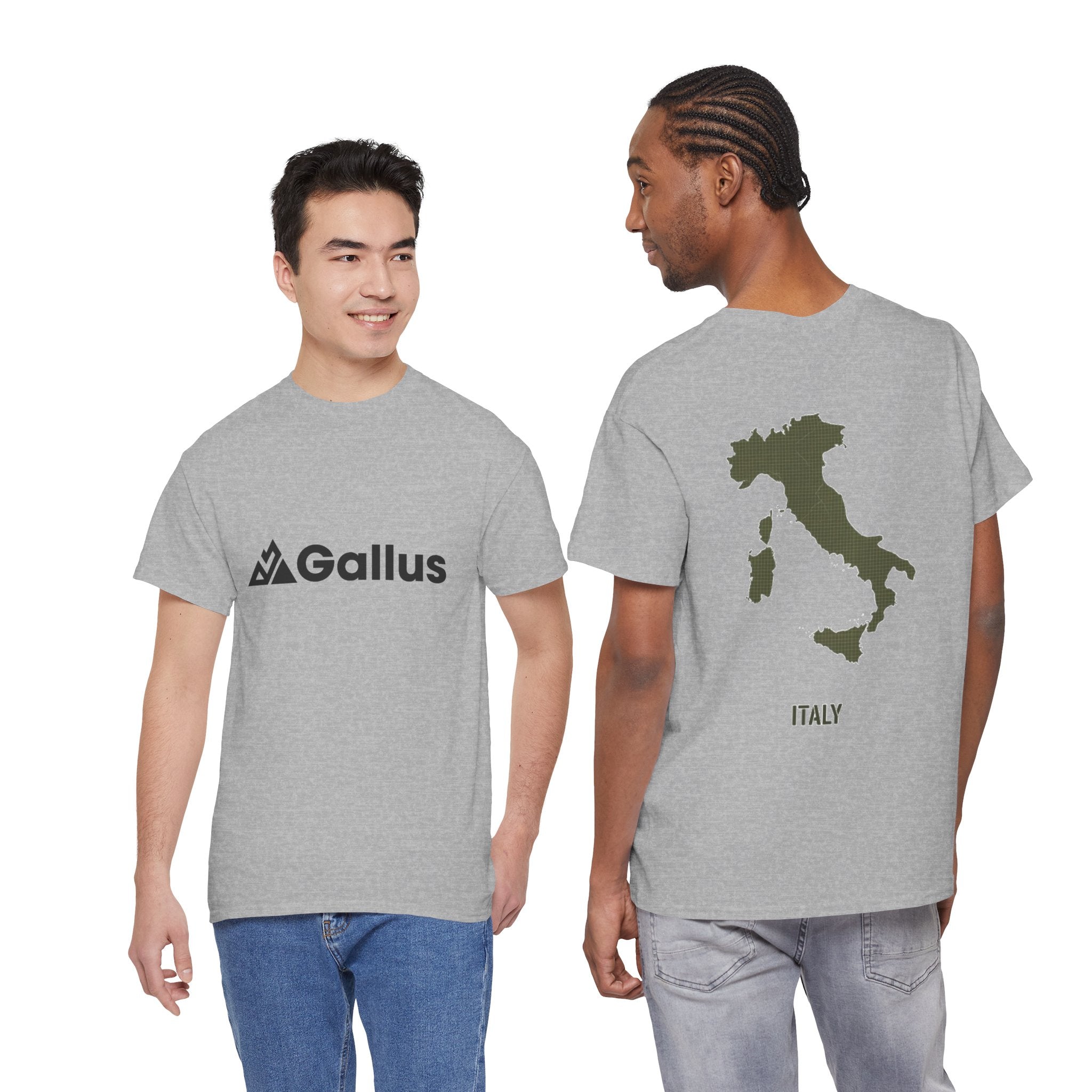 Italy Map Tee — GALLUS Logo Casual Cotton T-Shirt
