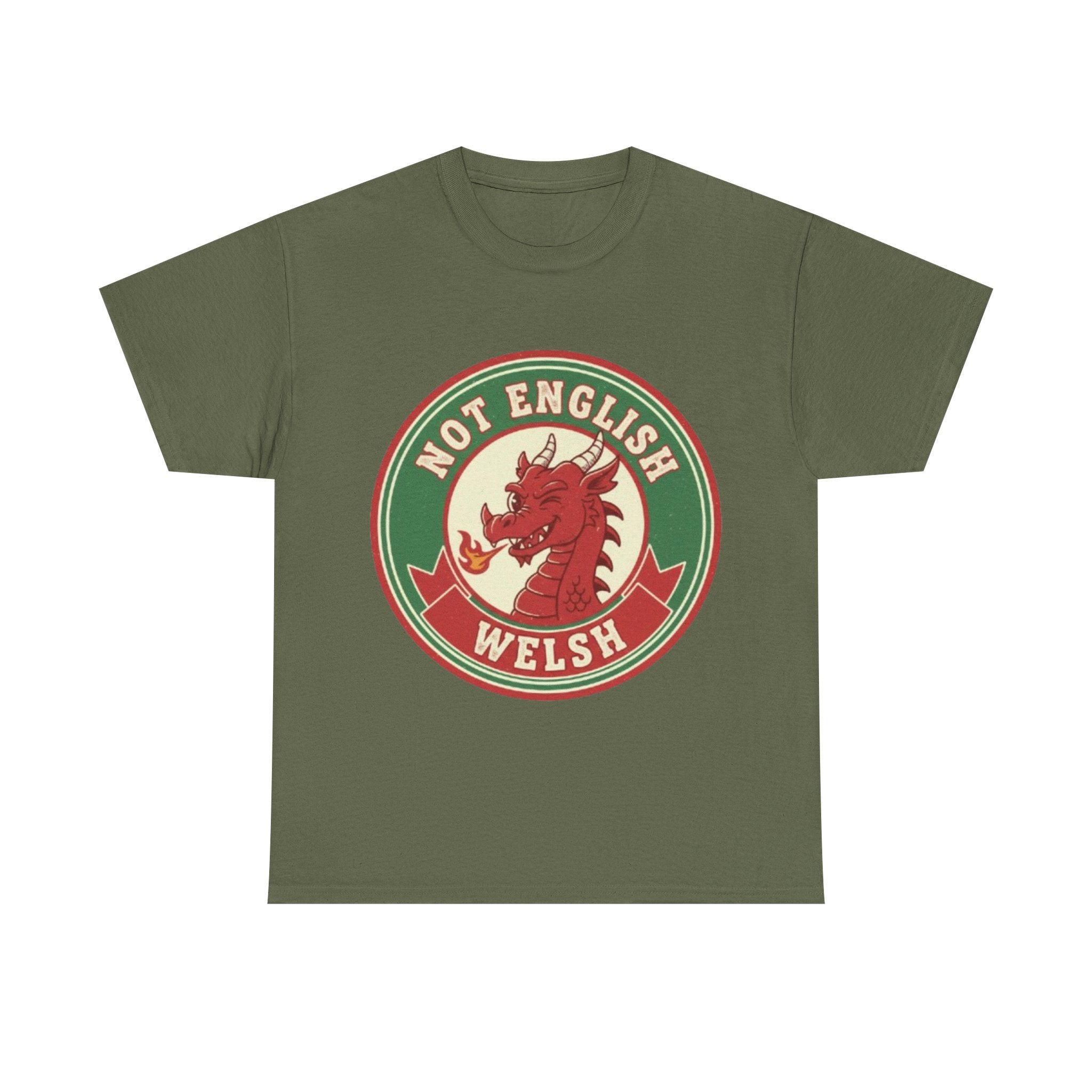 Not English Welsh T‑Shirt — Funny Wales Dragon Tee for Welsh Pride