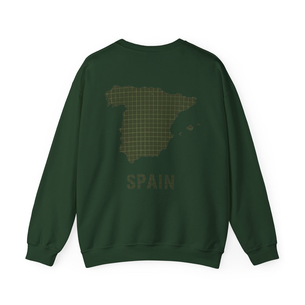 Spain Map Crewneck Sweatshirt — GALLUS Logo Travel Pullover