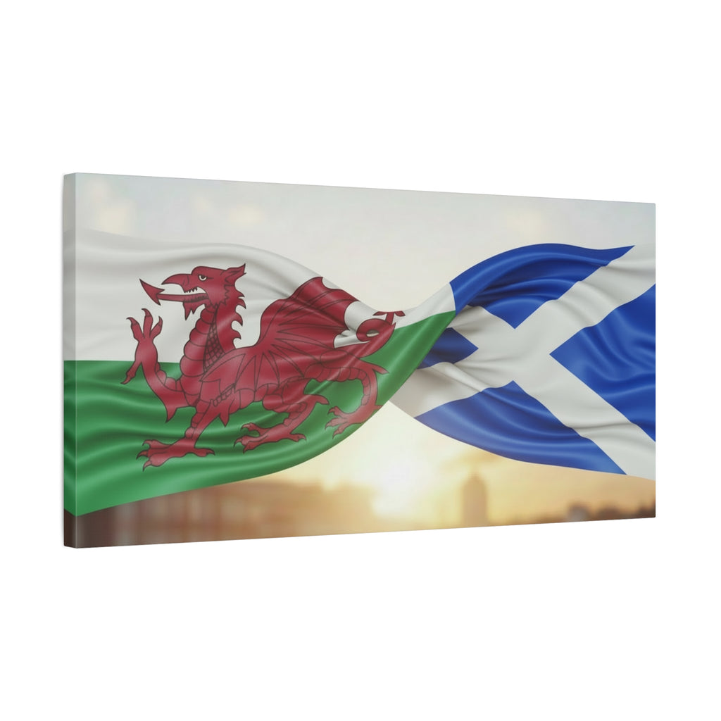 Wales and Scotland Flag Canvas Print — Matte Stretched Wall Art
