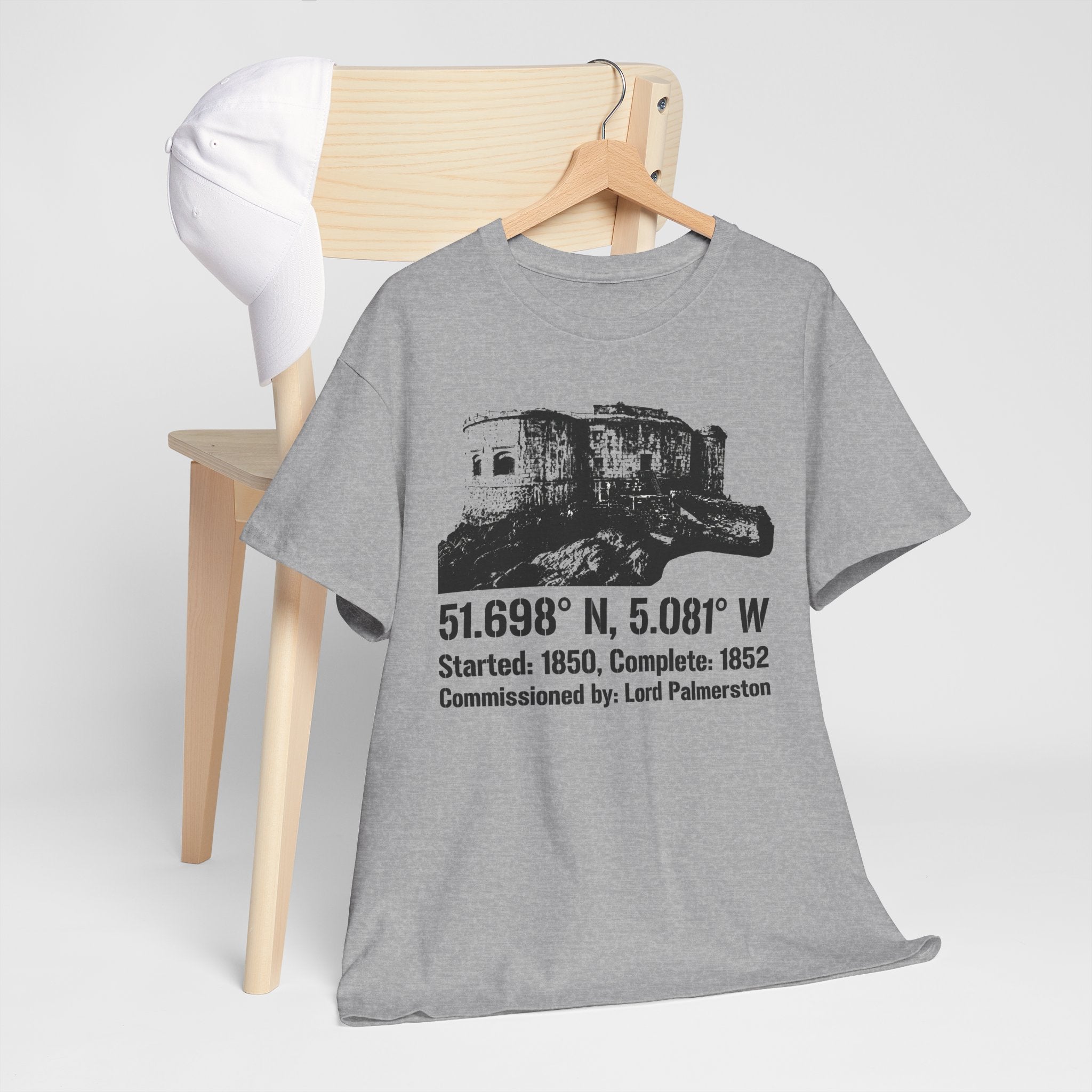 Stack Rock Fort T‑Shirt — Coastal Landmark Graphic Tee