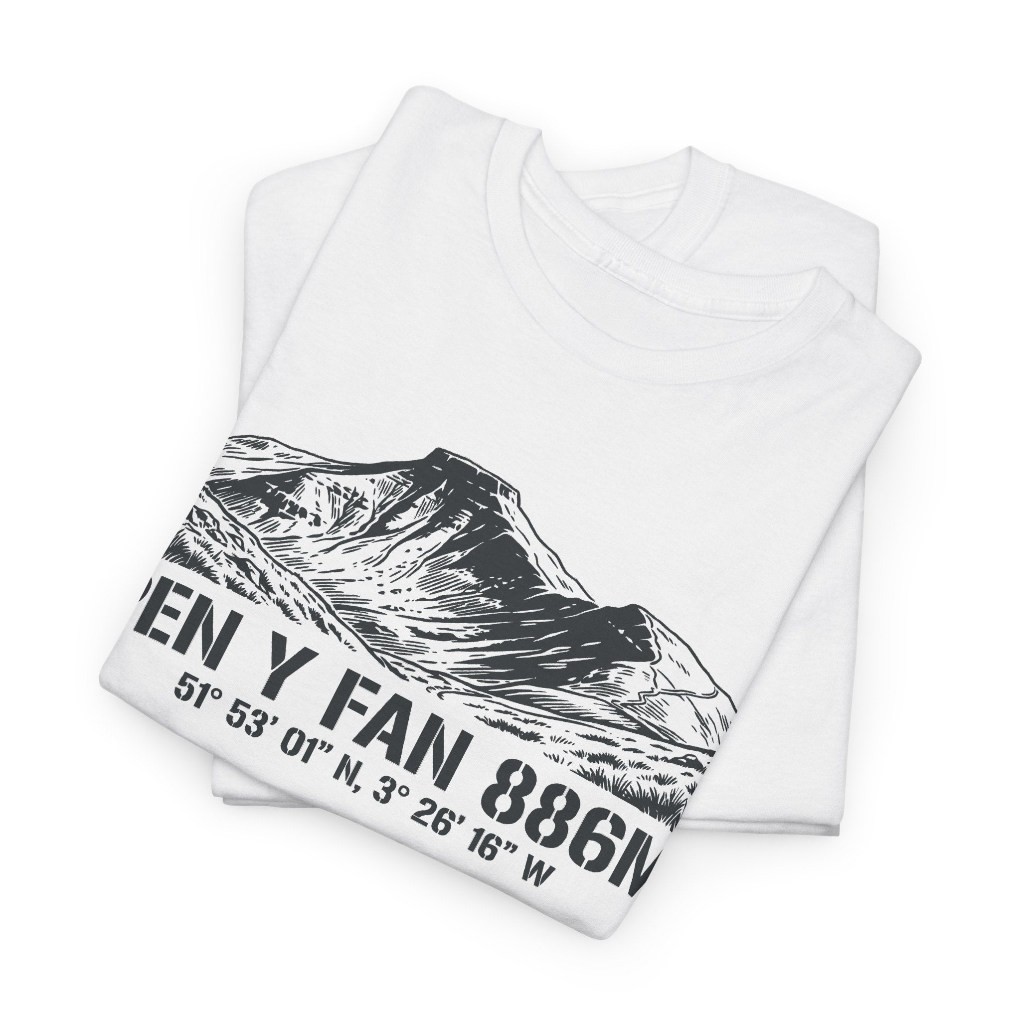 Pen y Fan 886m Graphic Tee | Vintage Elevation & Coordinates