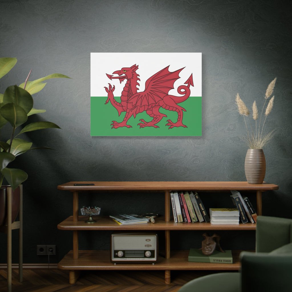 Welsh Flag Canvas Print — Red Dragon Matte Stretched Wall Art