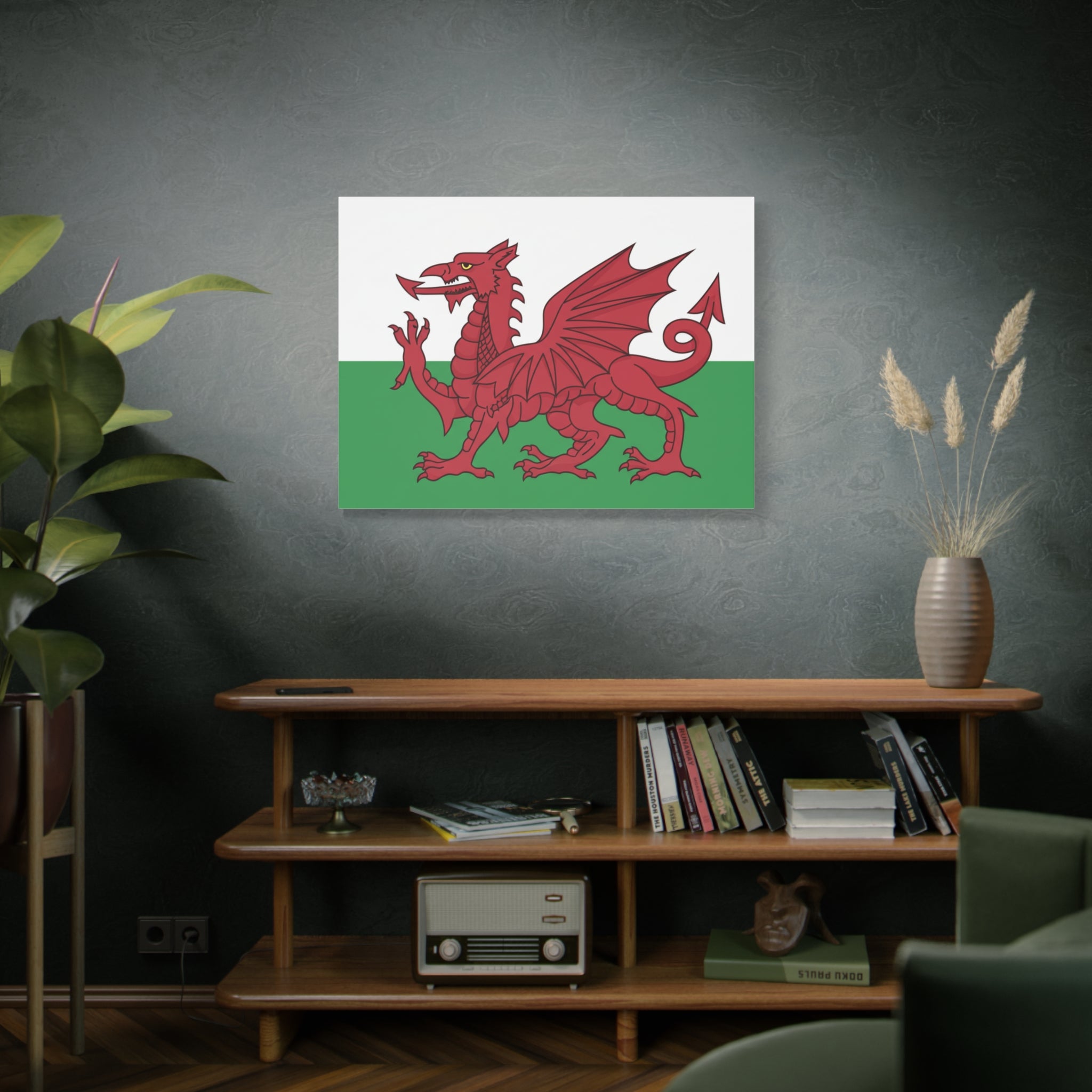 Welsh Flag Canvas Print — Red Dragon Matte Stretched Wall Art
