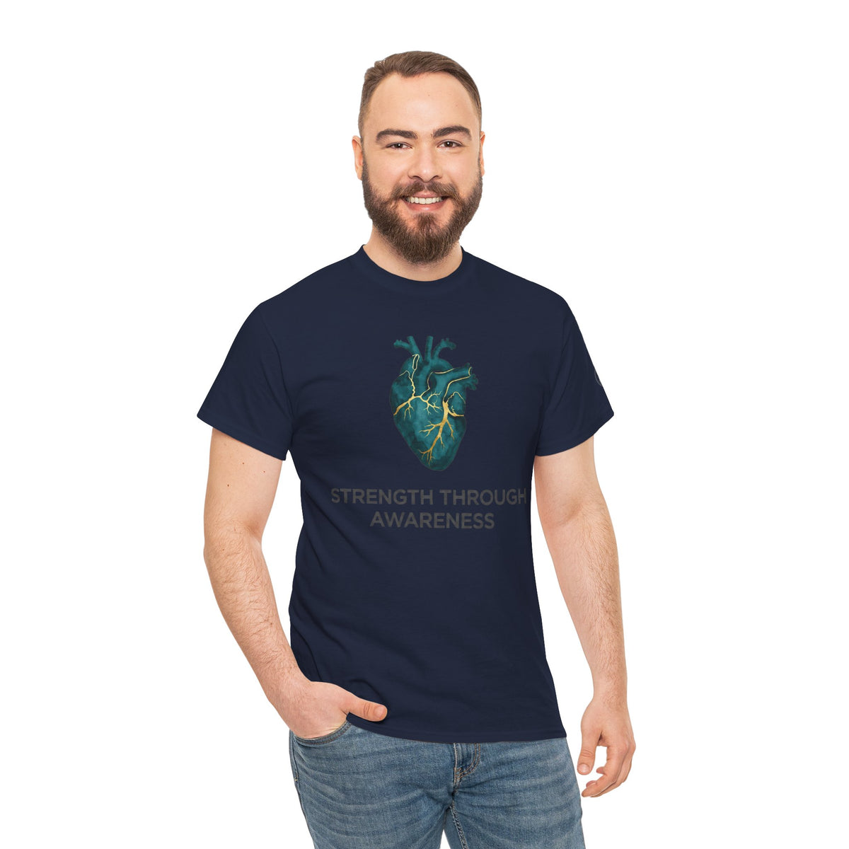 Strength Through Awareness T-Shirt — Anatomical Heart Graphic Tee — product image 14