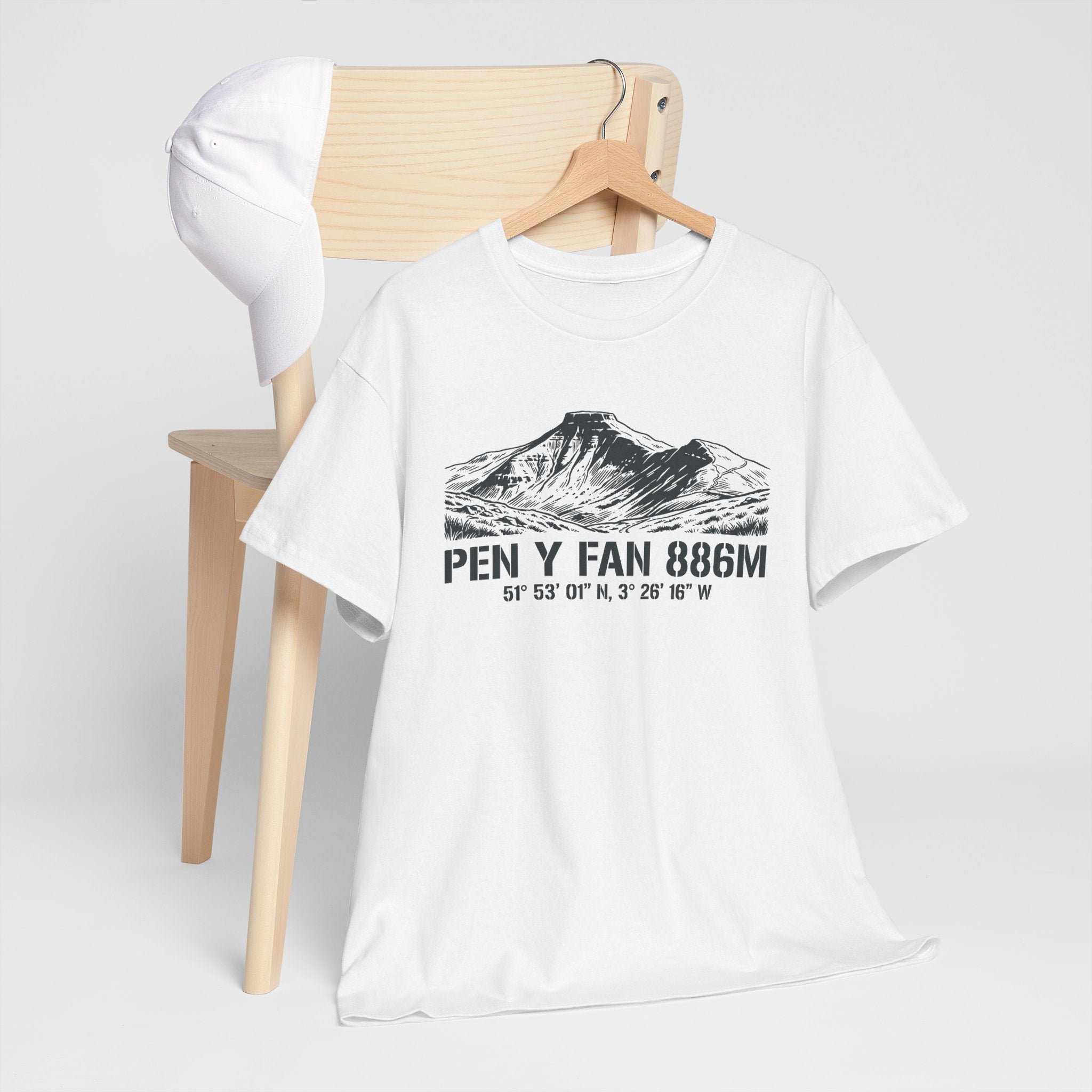 Pen y Fan 886m Graphic Tee | Vintage Elevation & Coordinates