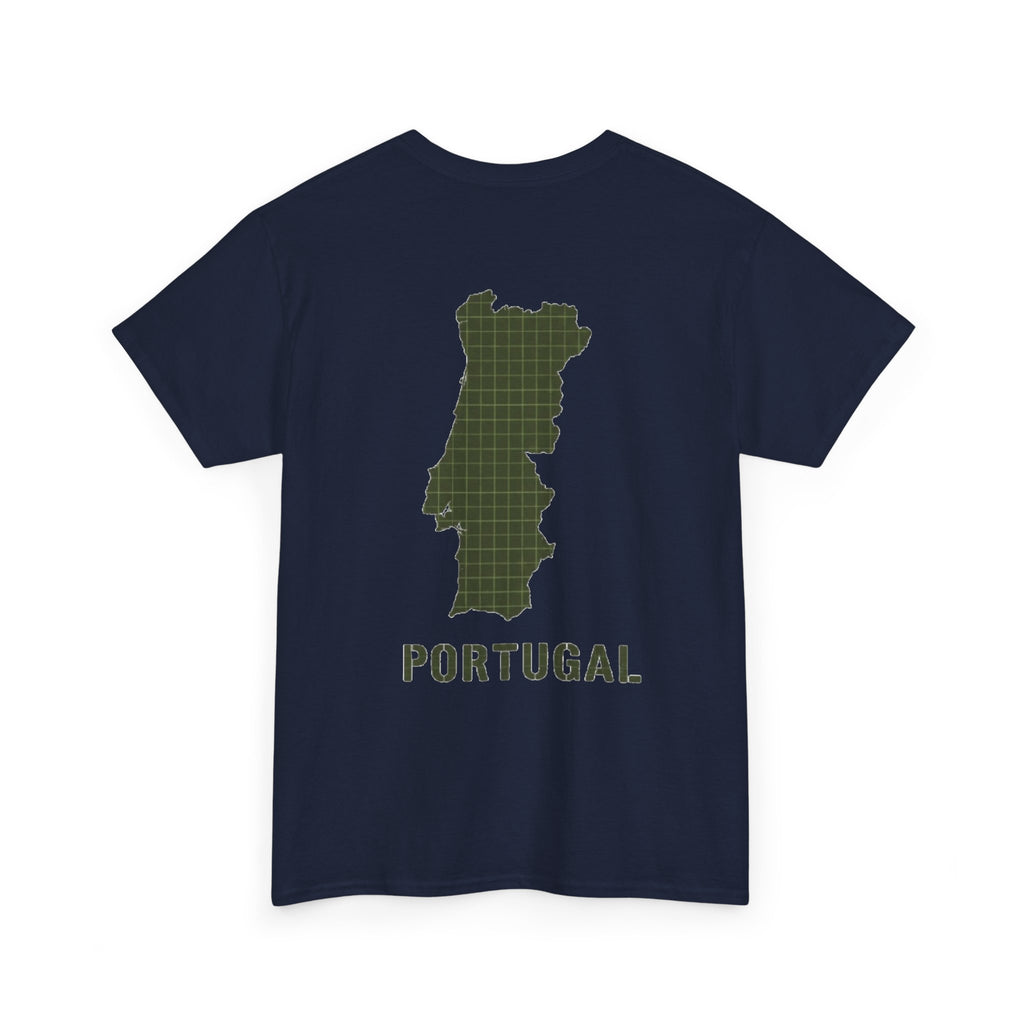 Portugal Map T-Shirt — Vintage Green Grid Portugal Tee