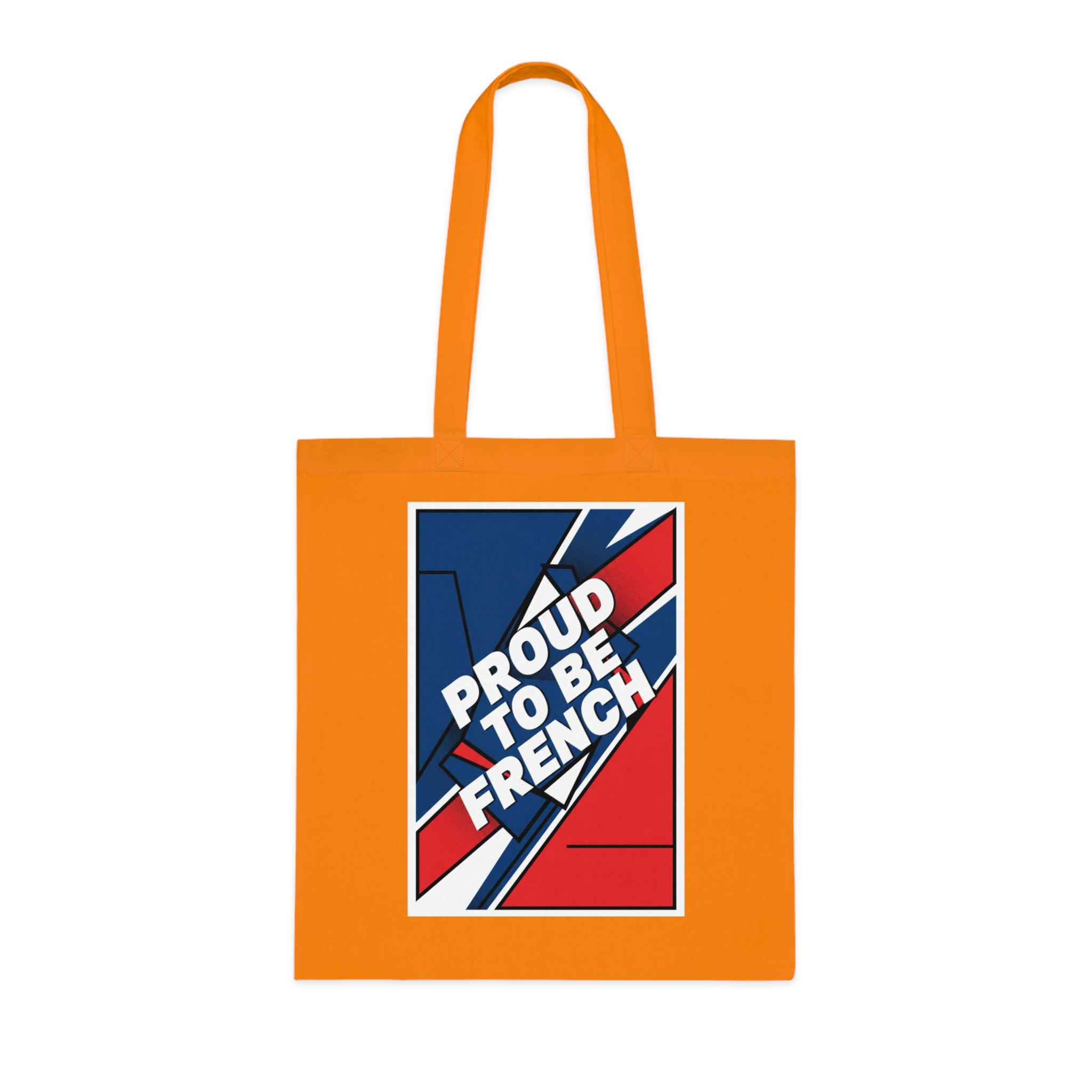 Proud to Be French Cotton Tote Bag — Blue & Red Patriotic Market Bag