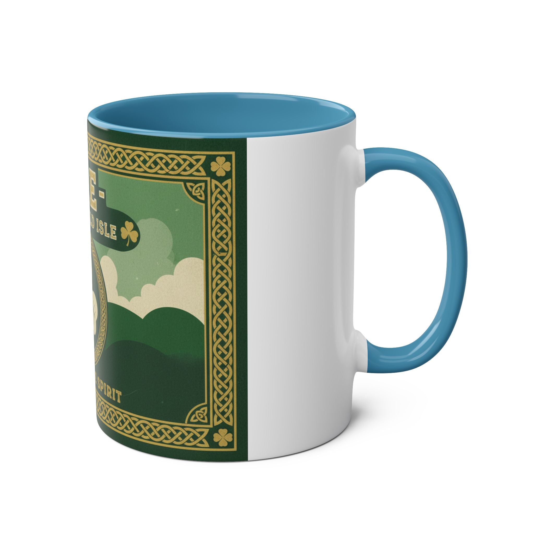 Éire The Emerald Isle Ceramic Coffee Mug — Discover the Spirit, Two-Tone 11oz
