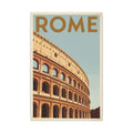Rome Colosseum Vintage Travel Poster Matte Canvas Print