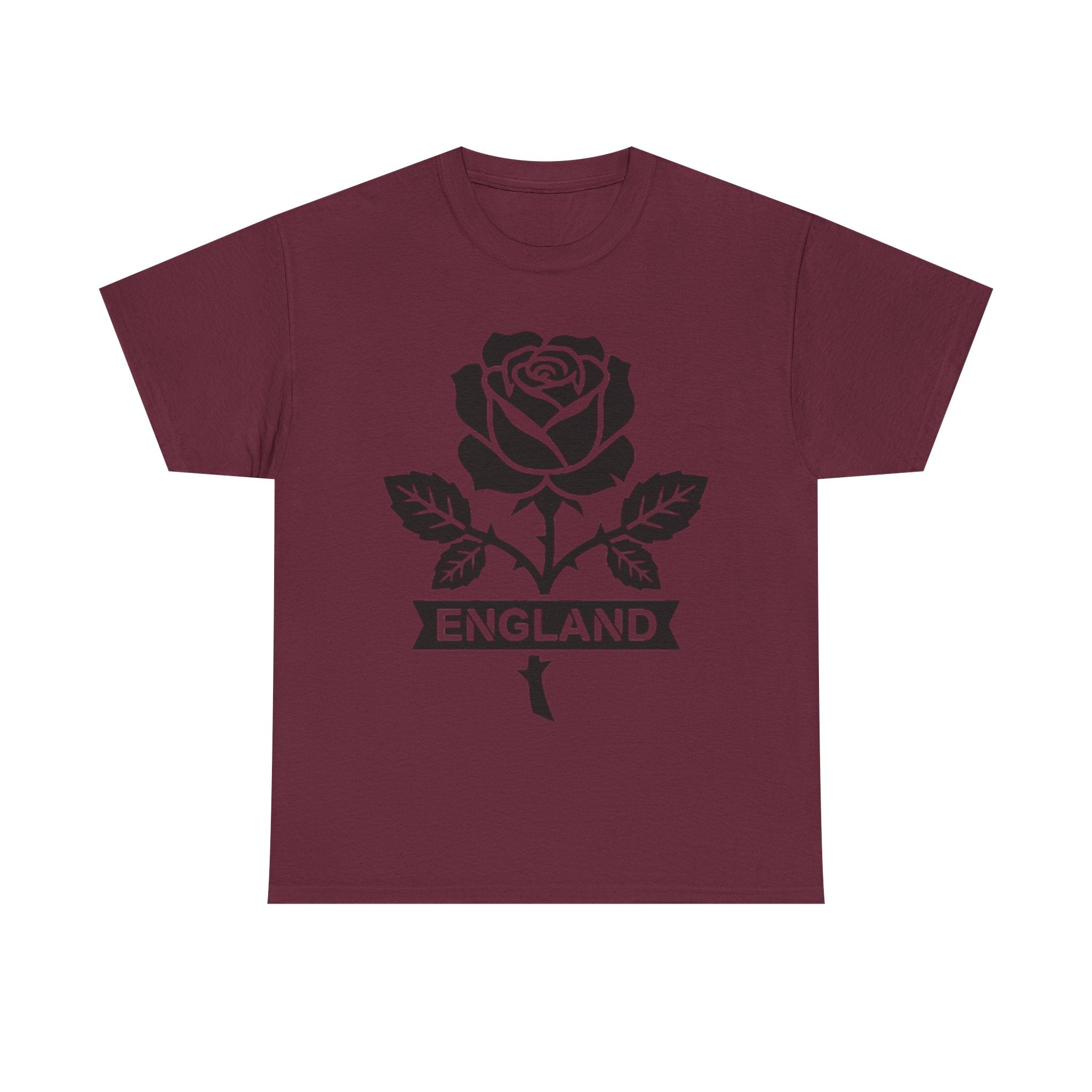 England Rose T-Shirt — Vintage Black Floral England Tee