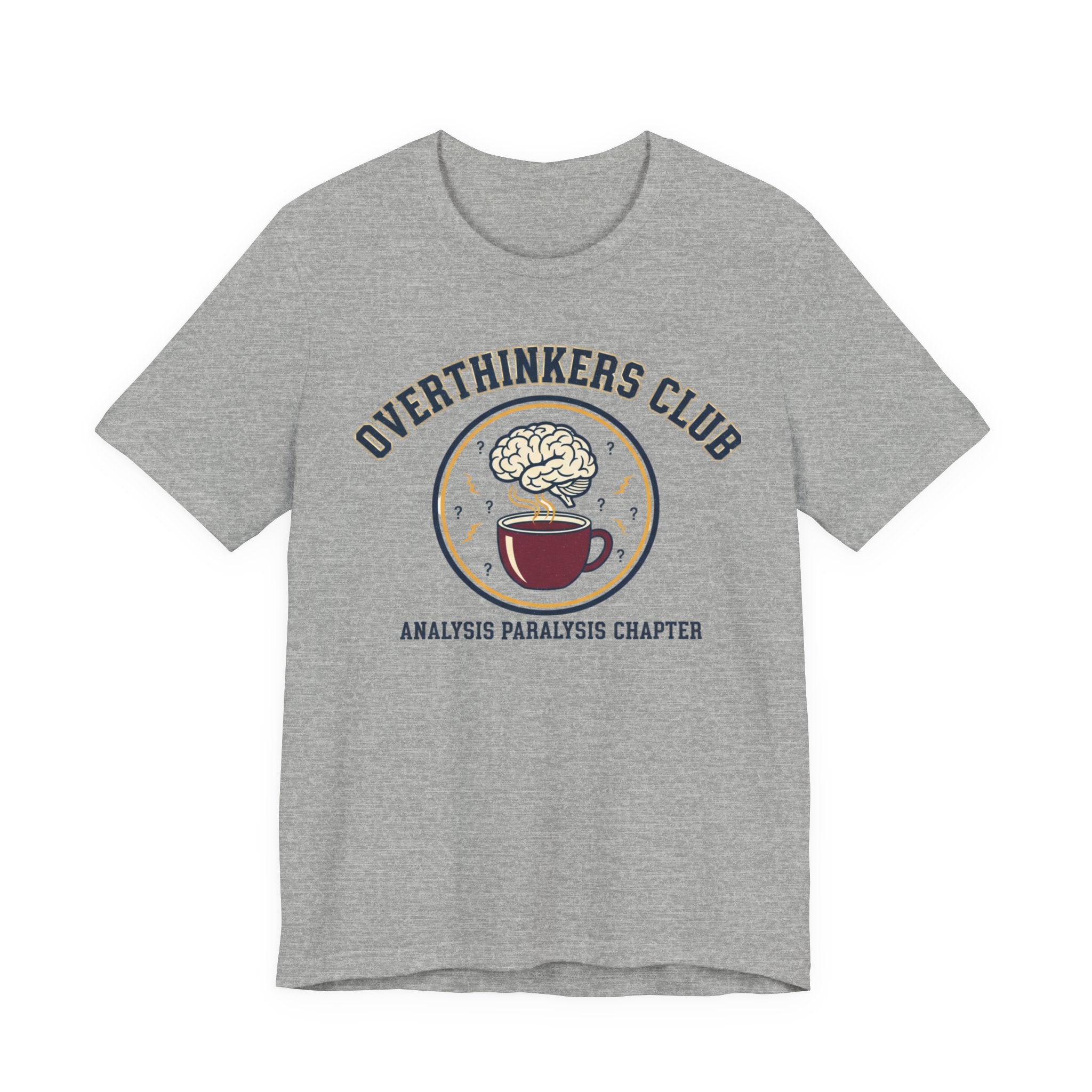 Overthinkers Club Tee | irony club shirt, varsity style shirt