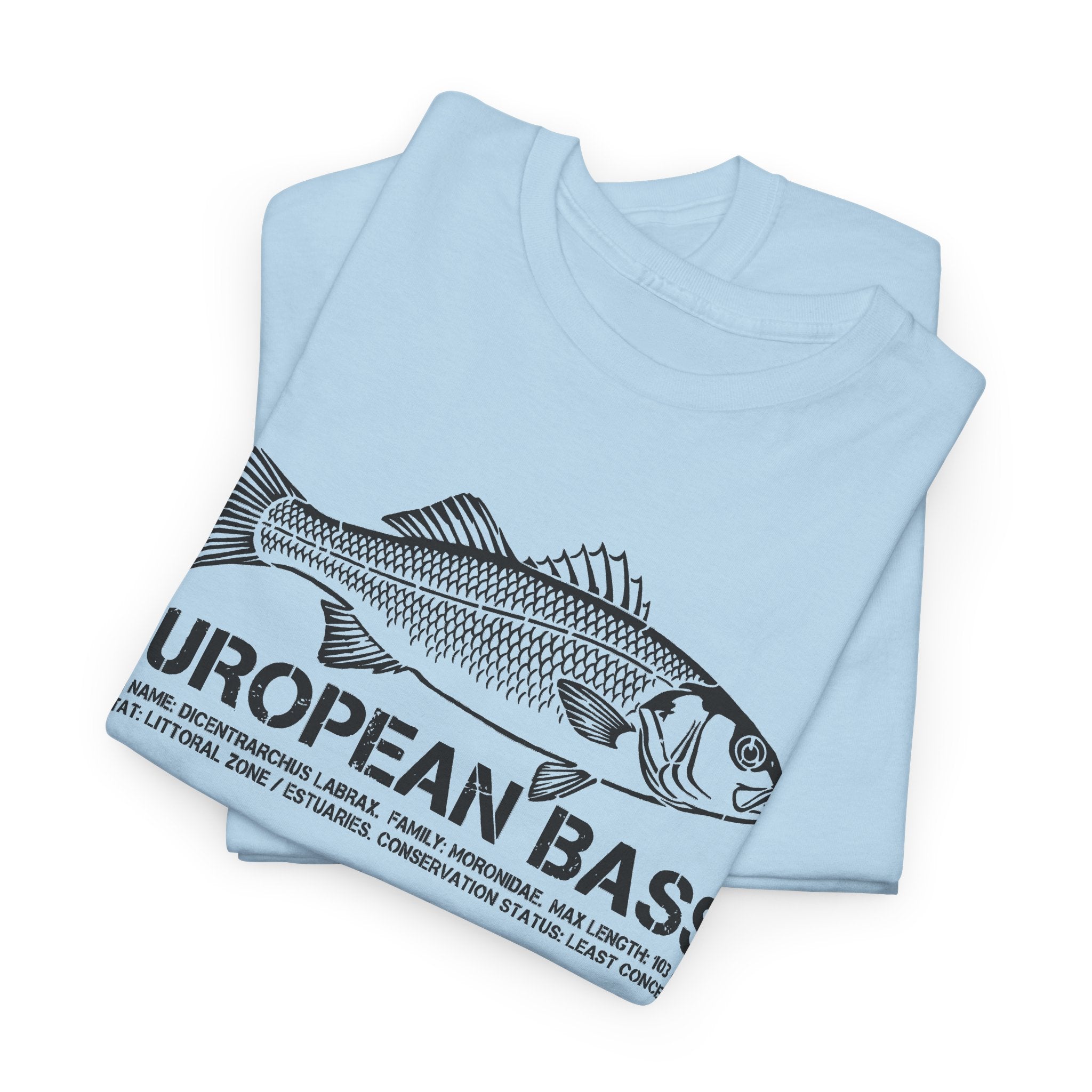 European Bass Fishing — Vintage Fish Illustration Tee