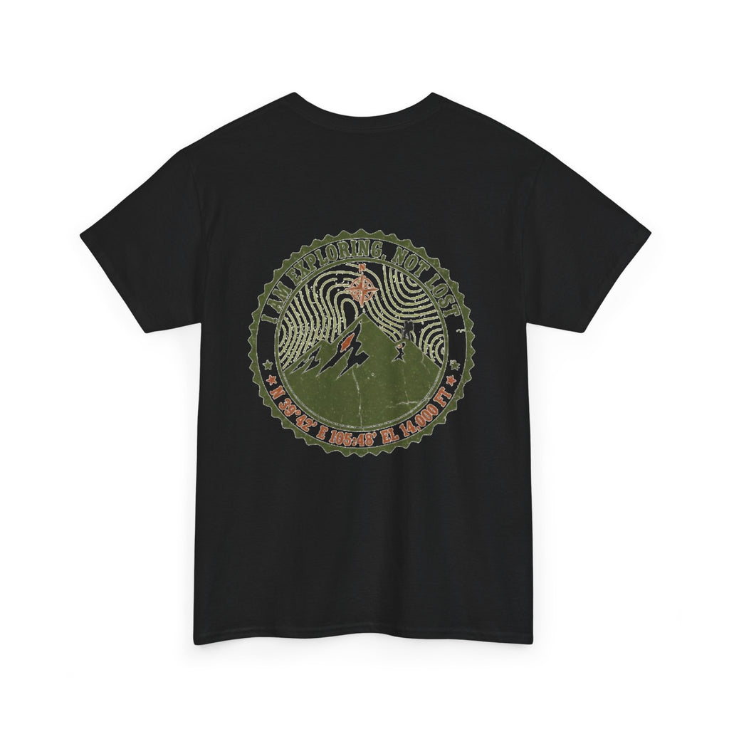 Adventure Mountain Tee – "I Am Exploring, Not Lost" Graphic T-Shirt