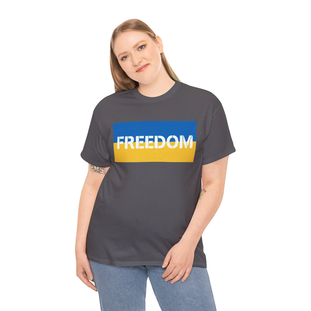 Freedom Flag T‑Shirt — Blue & Yellow Freedom Graphic Tee