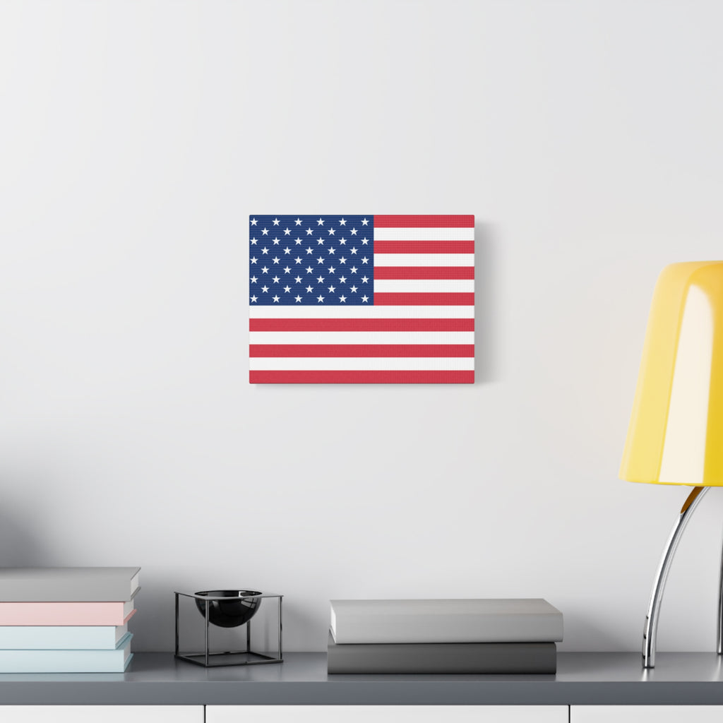 American Flag Matte Canvas Print — Stretched Patriotic Wall Art