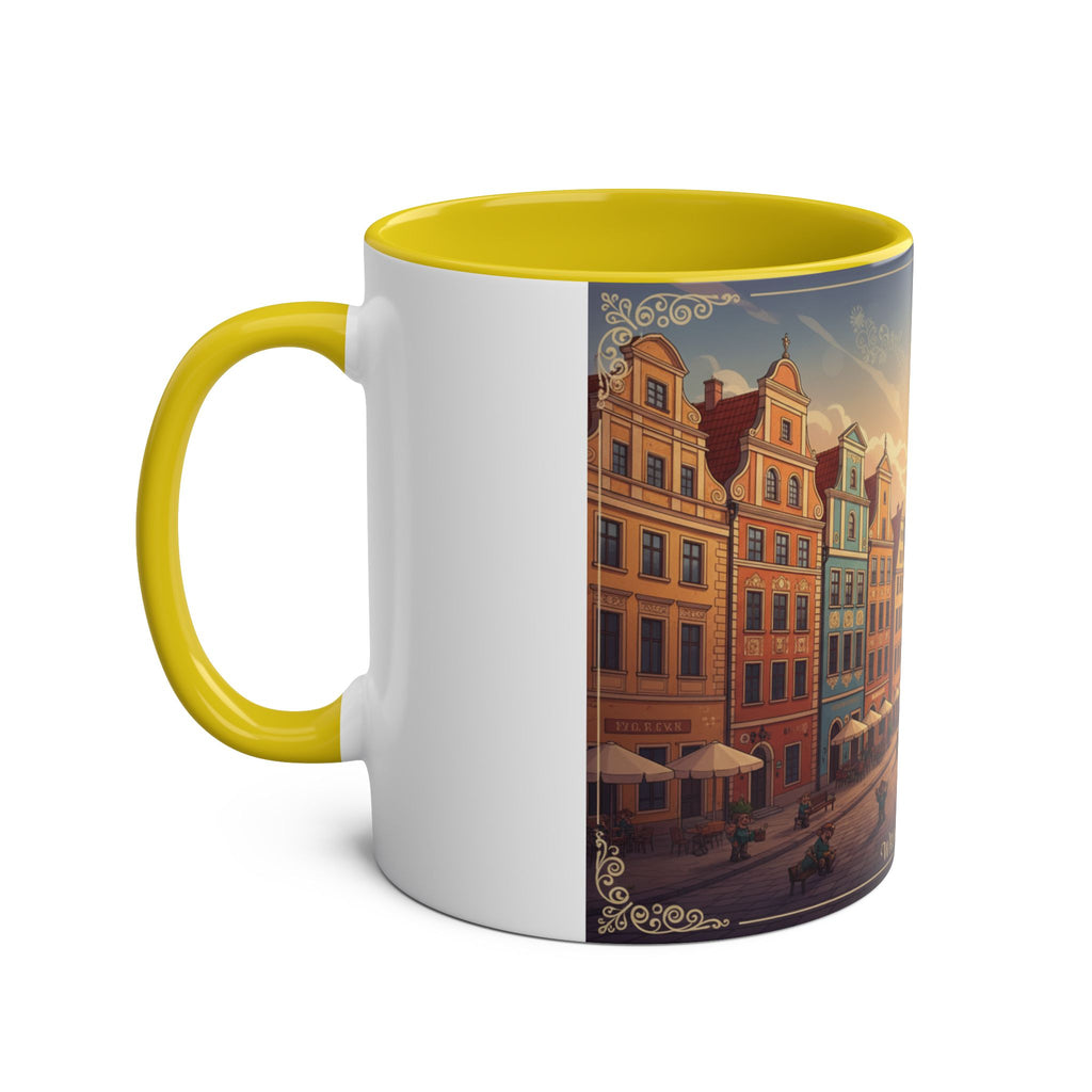 Wrocław Vintage Cityscape Mug — 11oz Two-Tone Coffee Cup