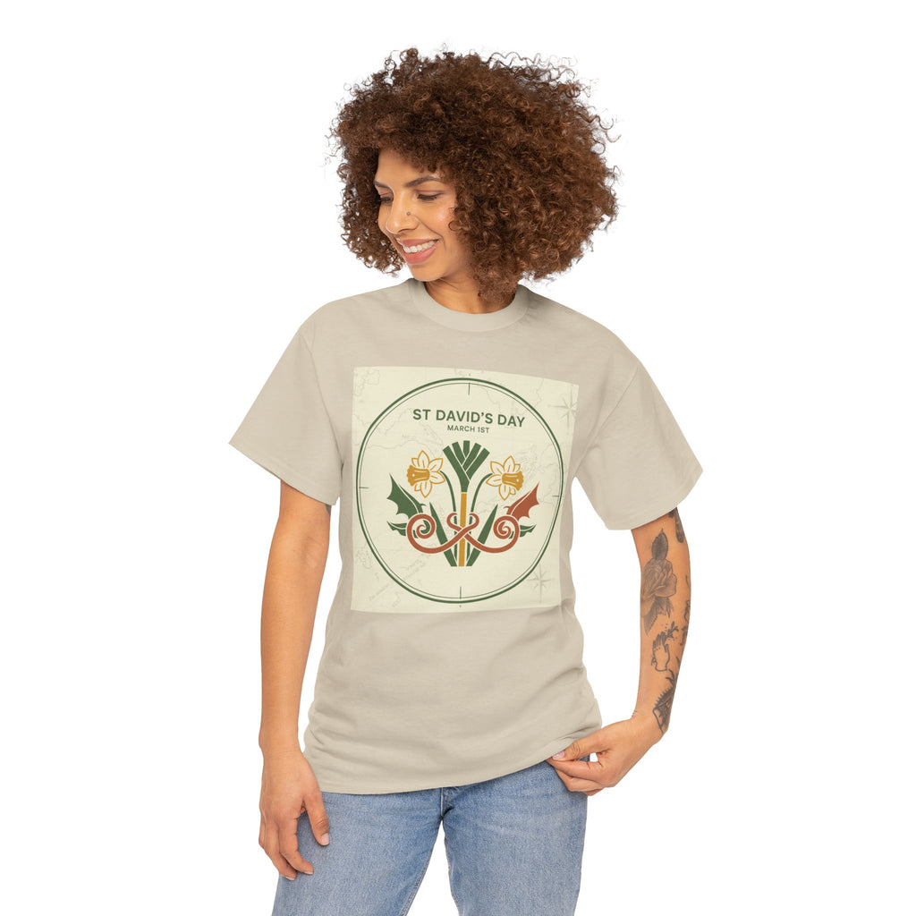 St. David's Day Floral Tee — Welsh Daffodil & Leek Celebration Shirt