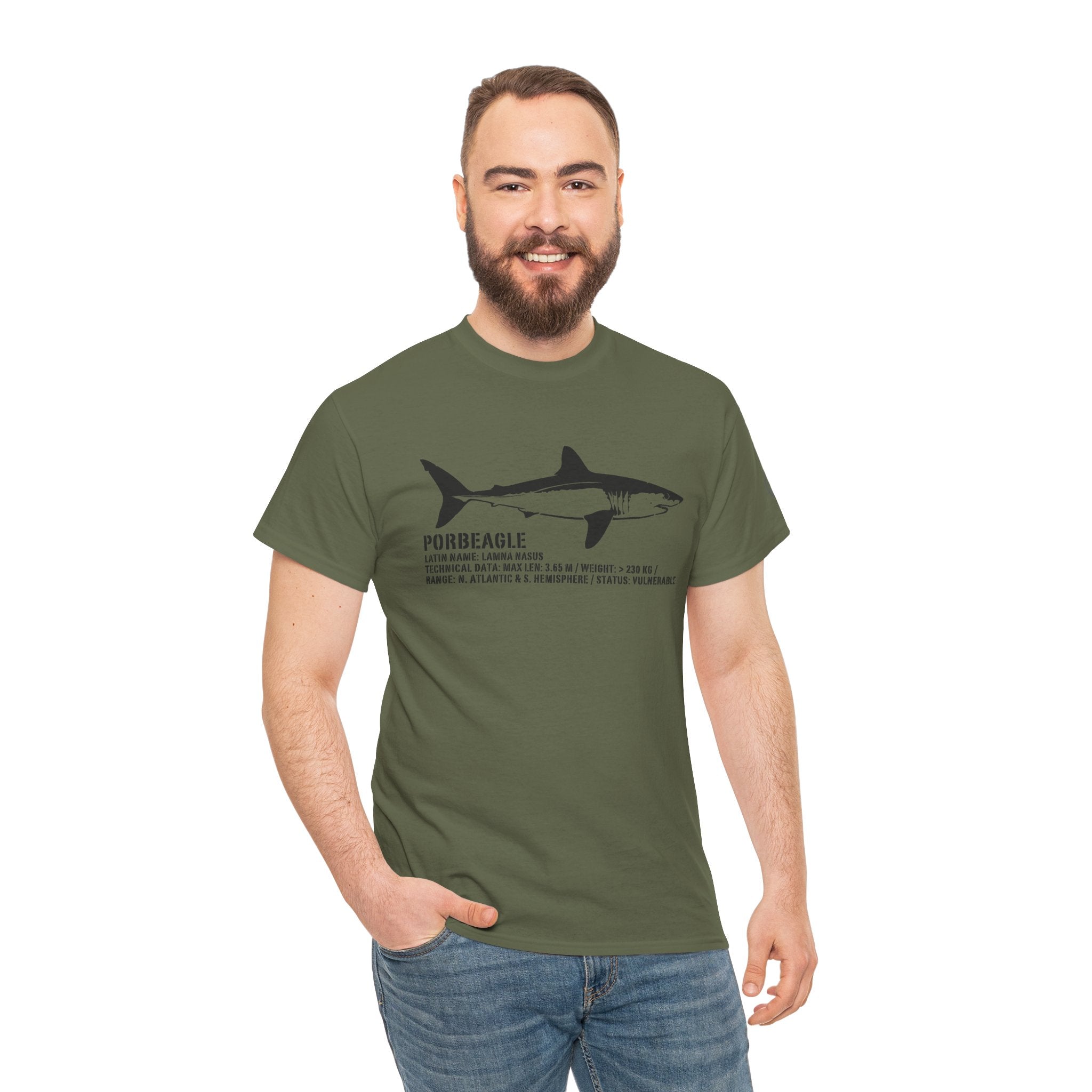 Shark Anatomy Tee — Porbeagle Illustration Shirt