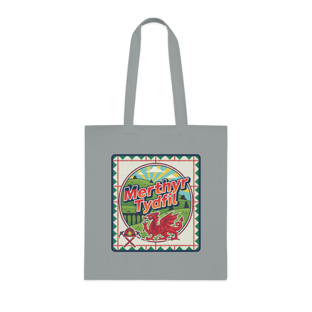 Merthyr Tydfil Welsh Pride Cotton Tote — Vintage Dragon Market Bag