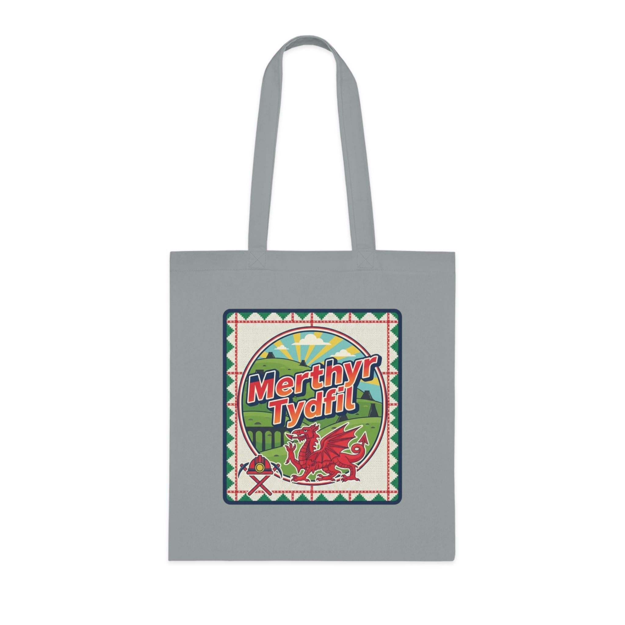 Merthyr Tydfil Welsh Pride Cotton Tote — Vintage Dragon Market Bag