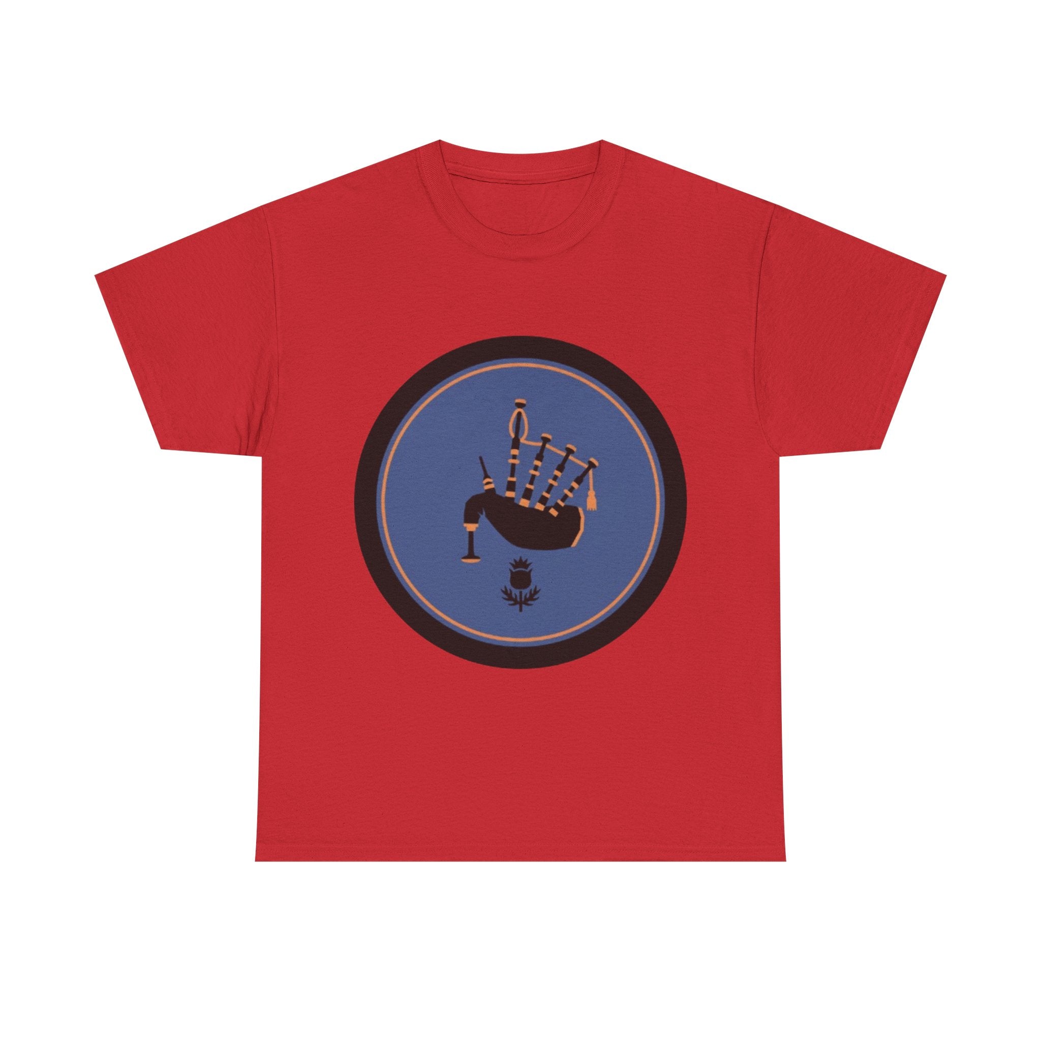 Bagpipes Crest T‑Shirt — Scottish Pride Circle Logo Tee
