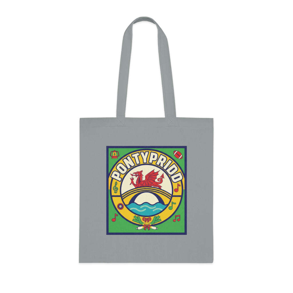 Pontypridd Retro Welsh Pride Cotton Tote Bag