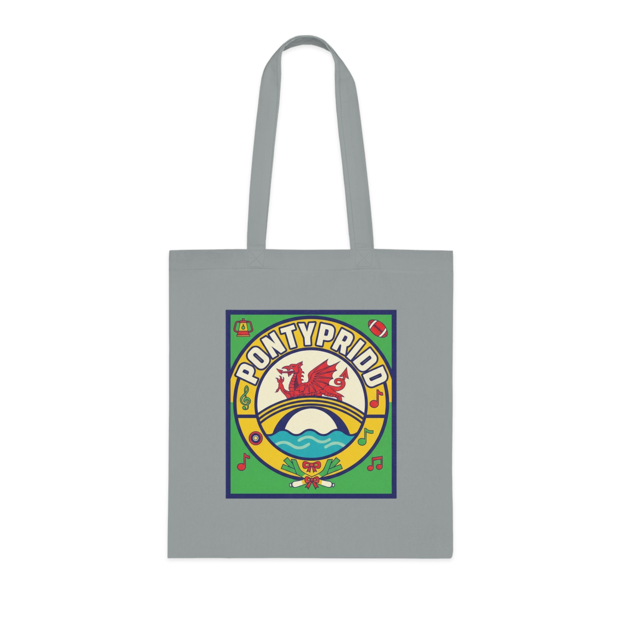 Pontypridd Retro Welsh Pride Cotton Tote Bag