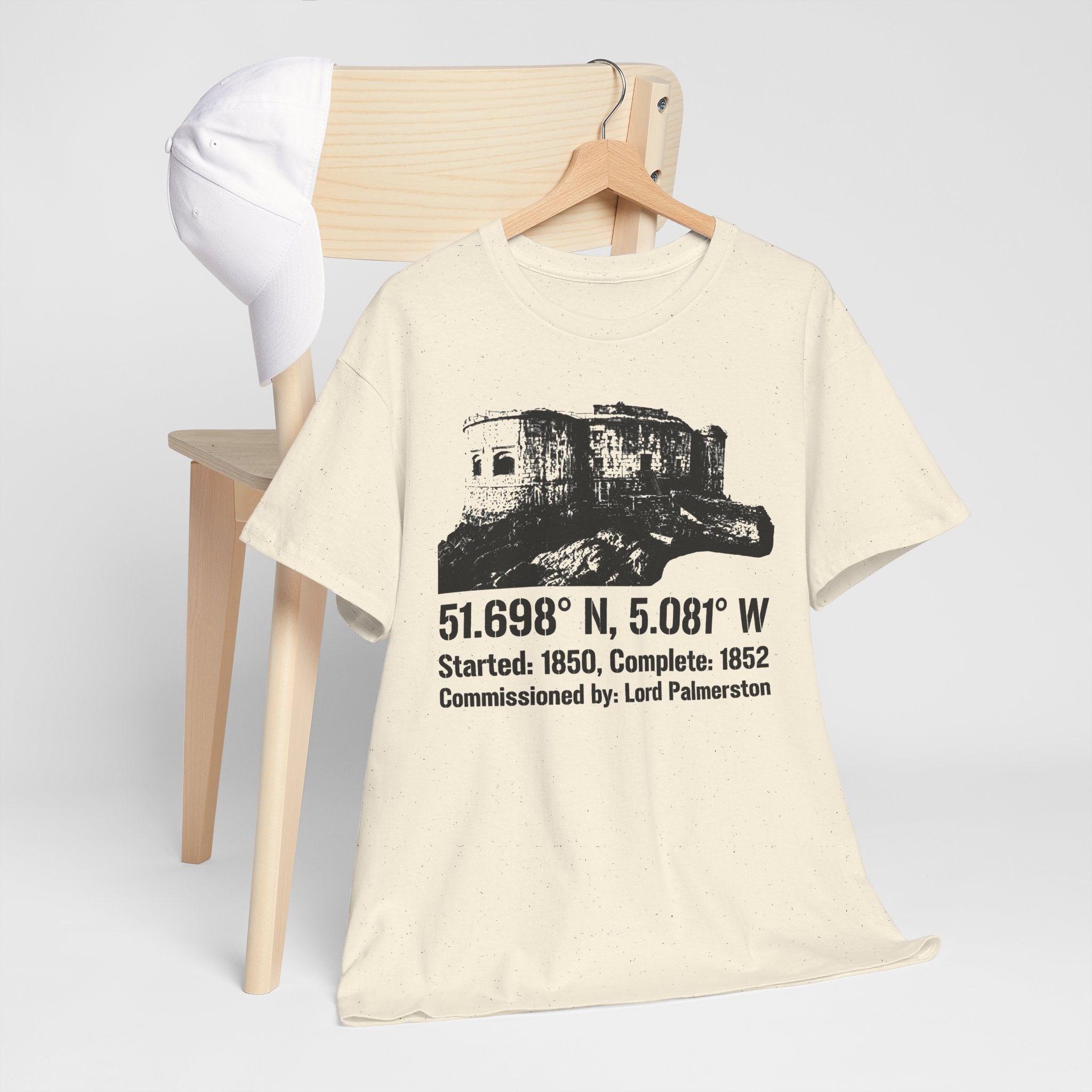 Stack Rock Fort T‑Shirt — Coastal Landmark Graphic Tee