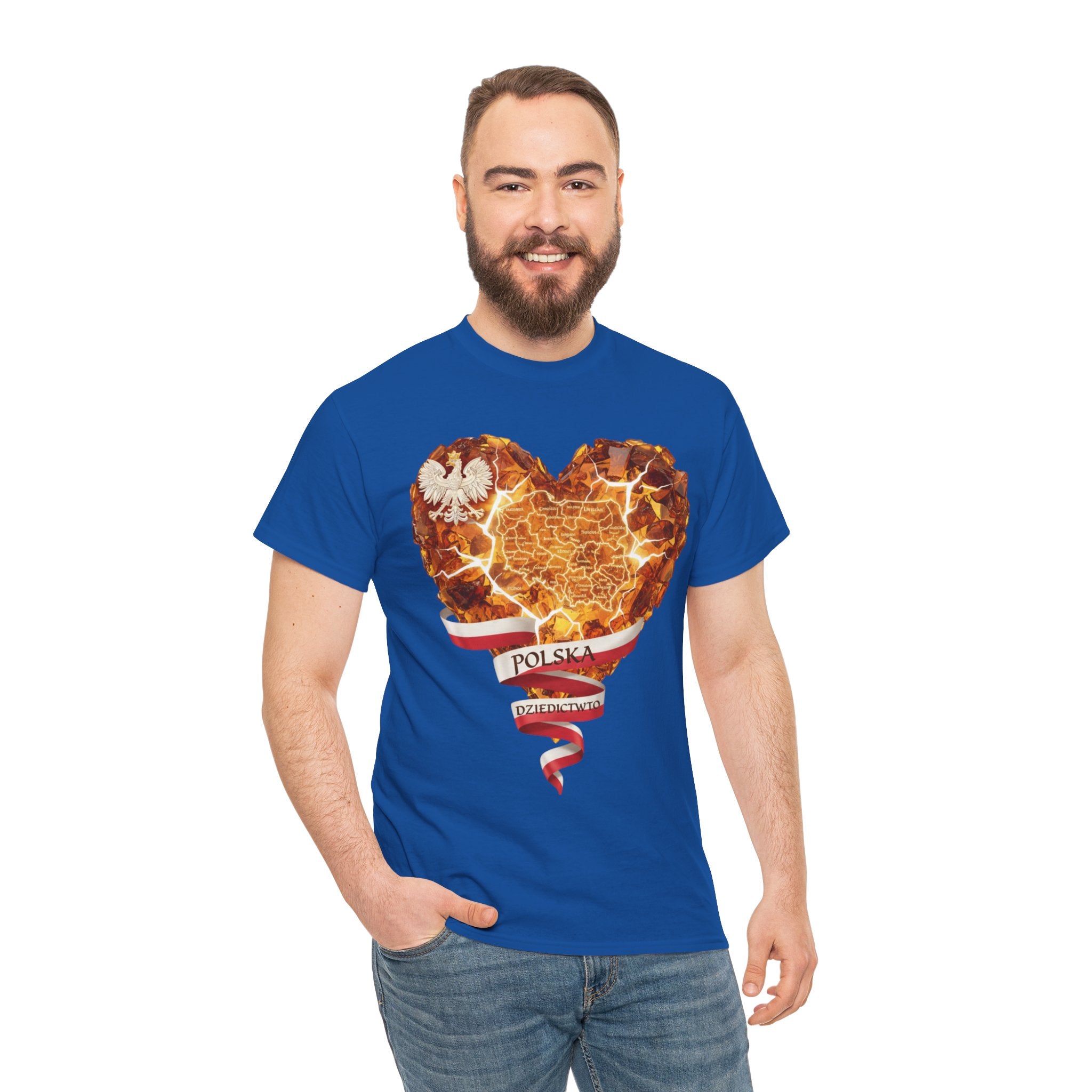 Polish Pride Heart Flame Tee | Polska Heritage T-Shirt