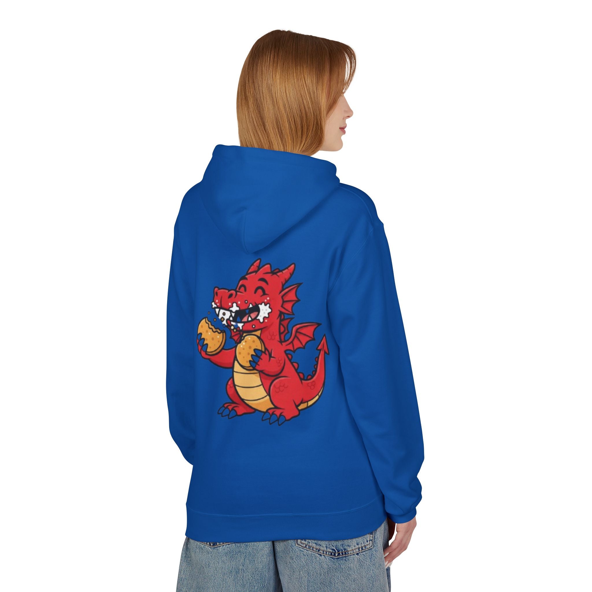 Welsh Dragon Hoodie — Retro Flag Front & Cute Red Dragon Back