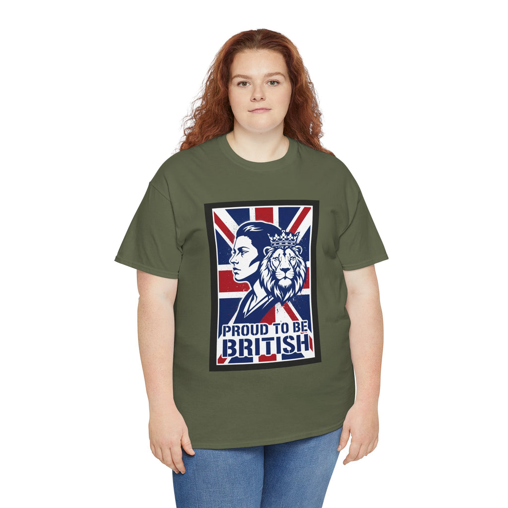 Proud to Be British T-Shirt – Union Jack Lion Graphic Tee
