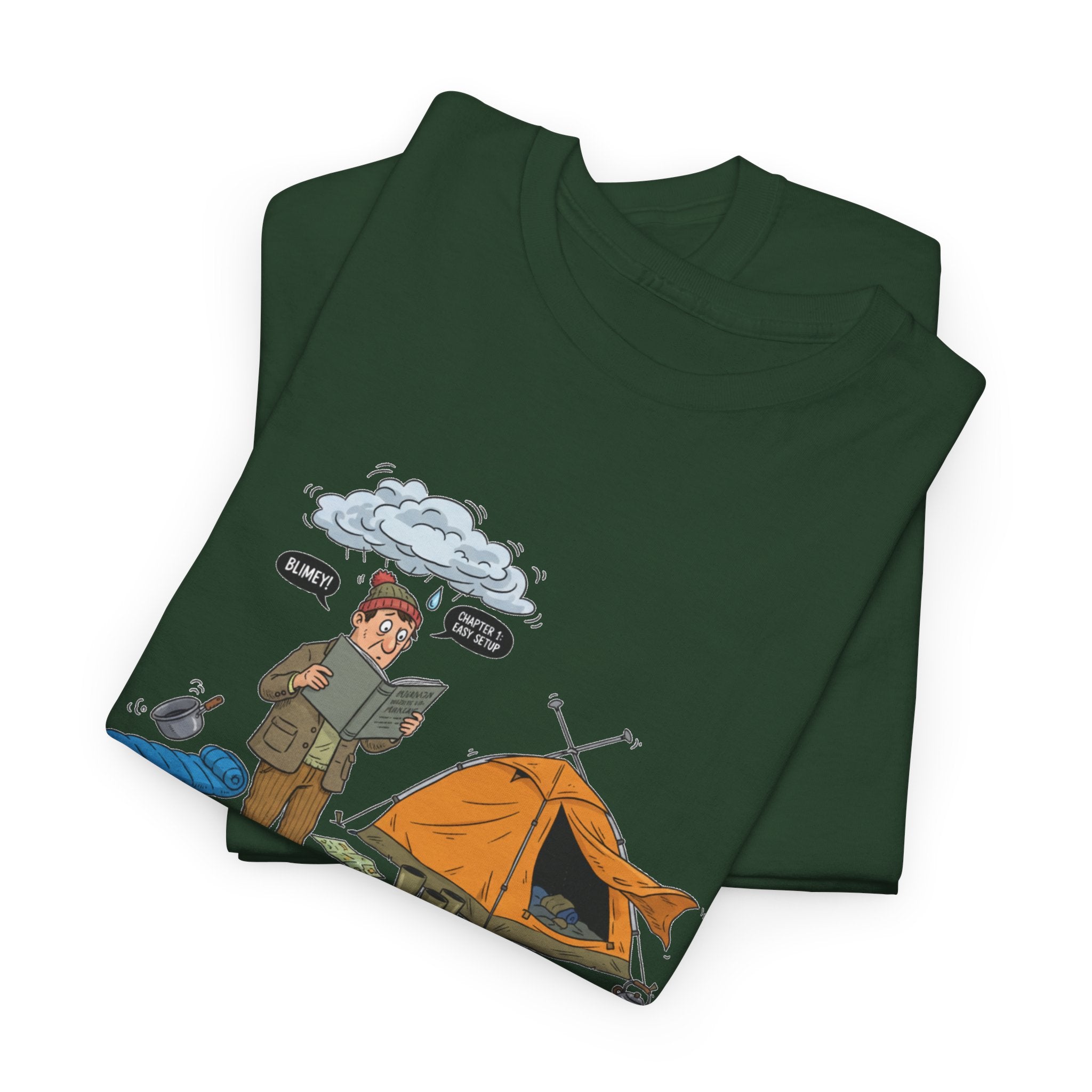 Retro Mountain Camping Graphic T-Shirt — Vintage Campfire Adventure Tee