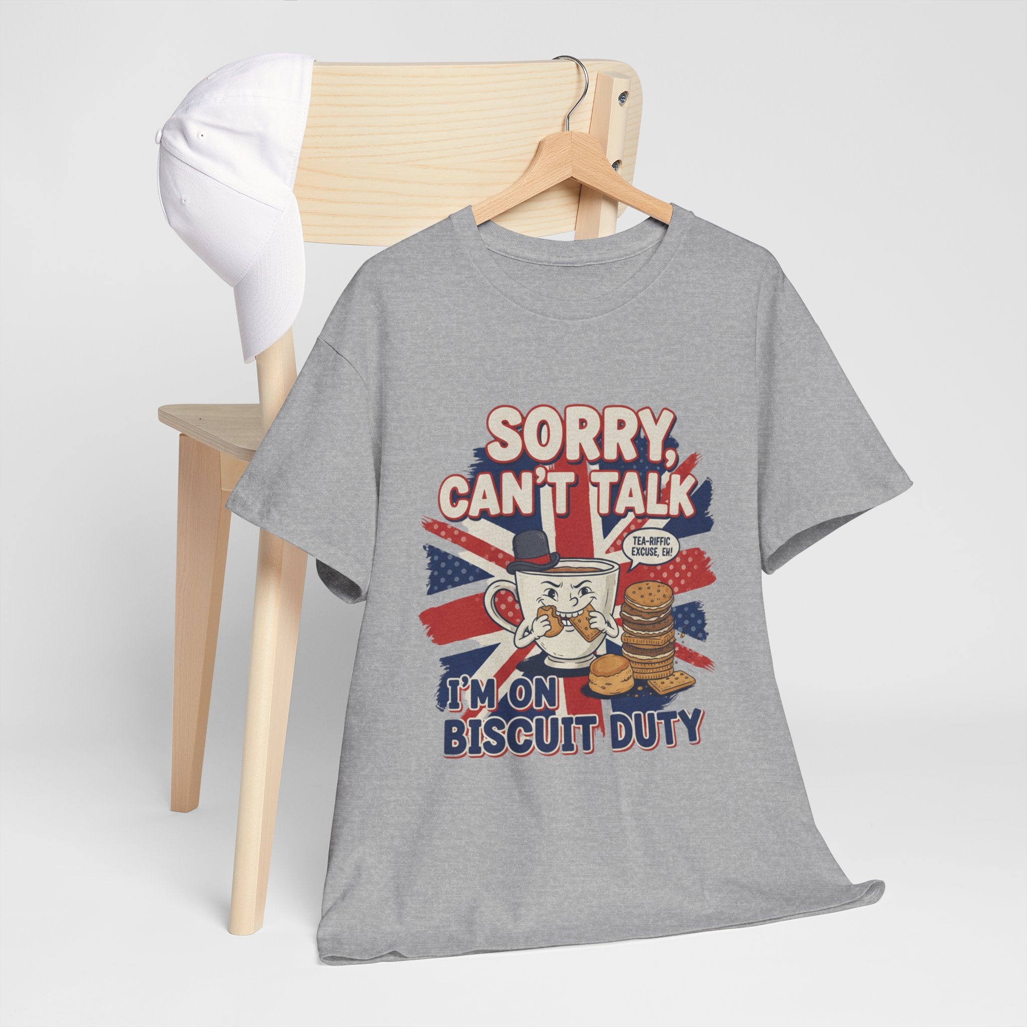 Biscuit Duty T‑Shirt - "Sorry Can't Talk, I'm On Biscuit Duty" British Tea & Biscuit Graphic Tee