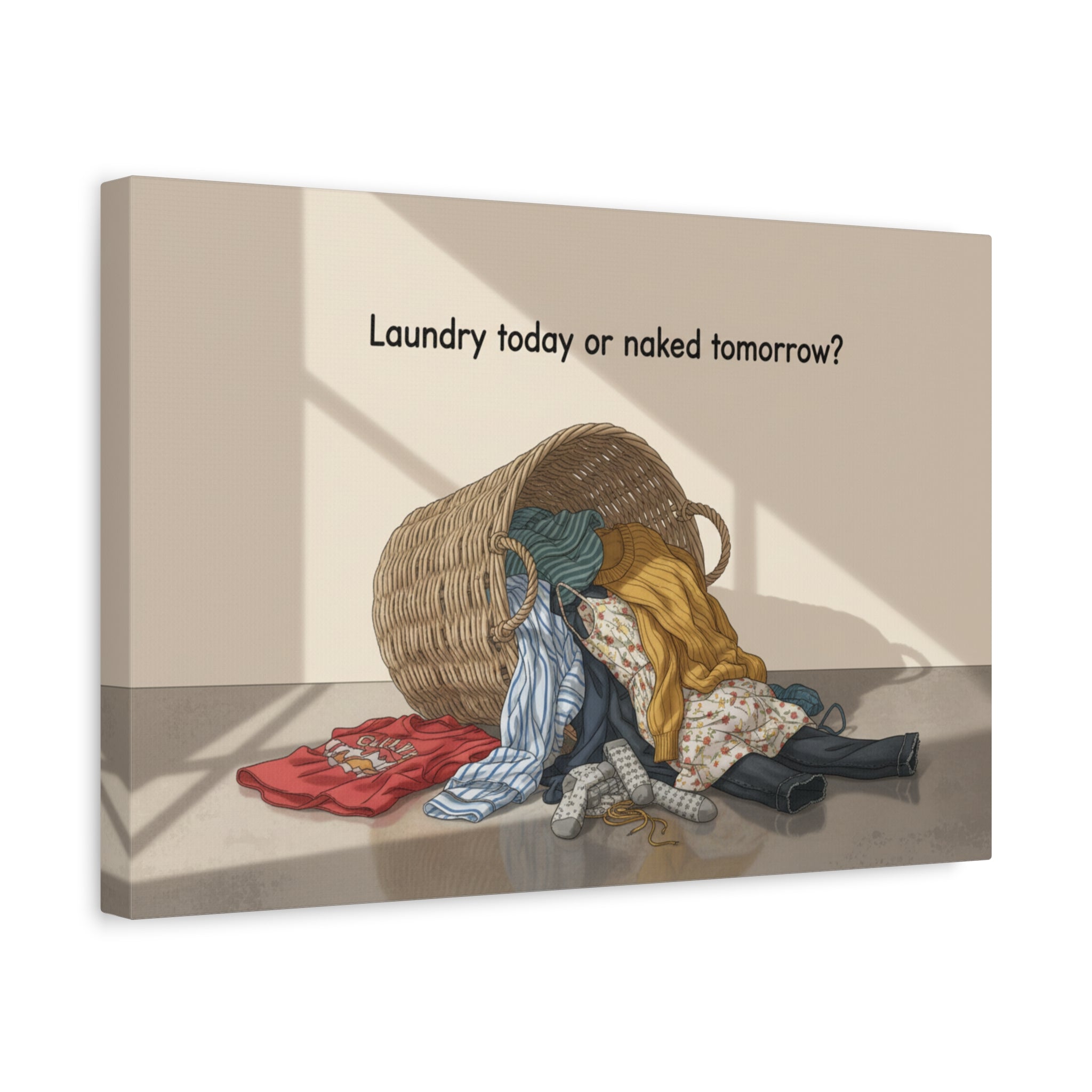 Laundry Today or Naked Tomorrow Canvas Wall Art