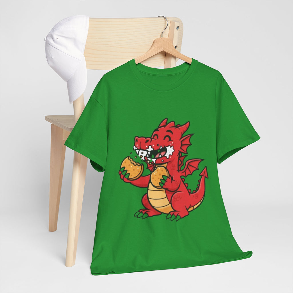 Red Dragon Eating Tacos T-Shirt — Cute Cartoon Taco Lover Tee