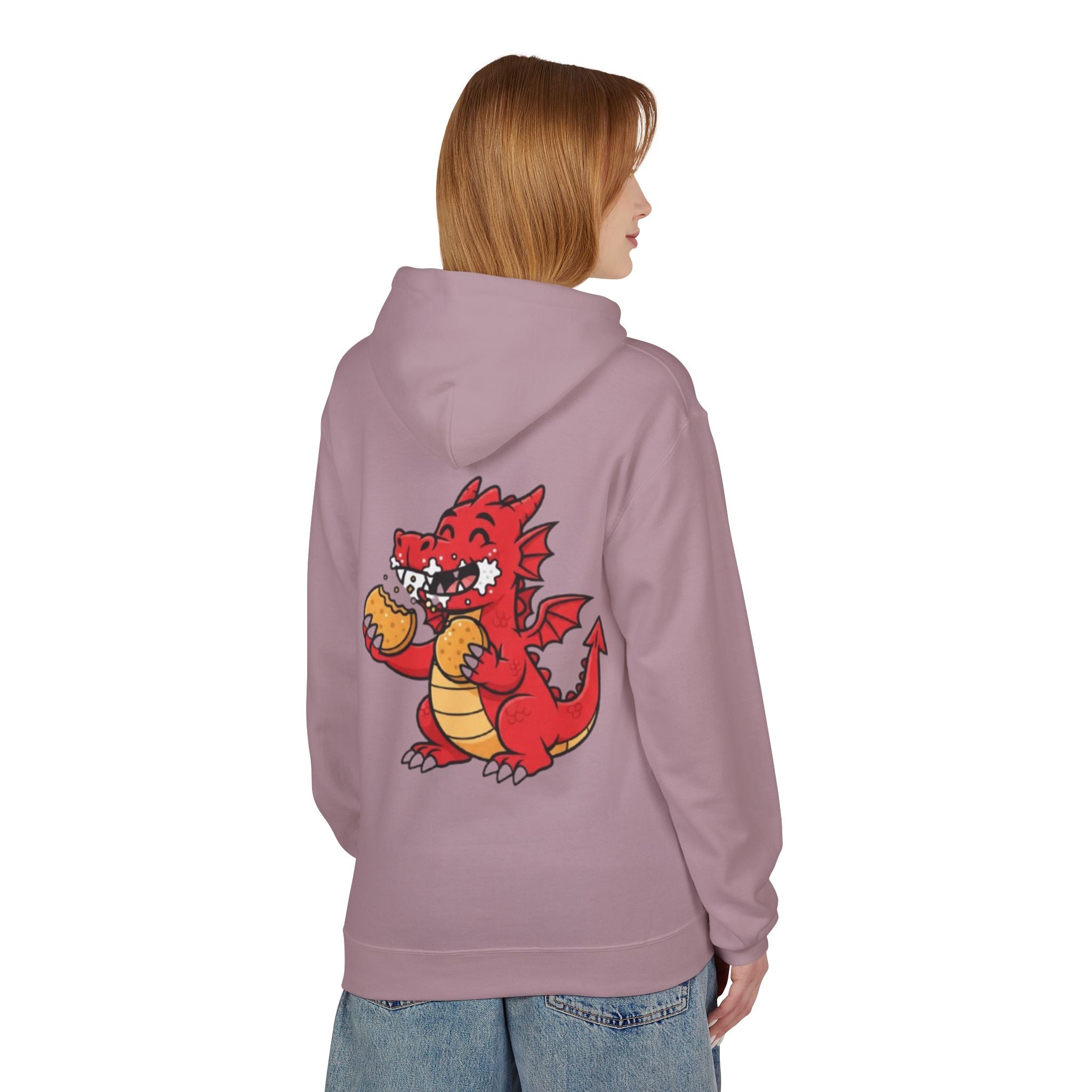 Welsh Dragon Hoodie — Retro Flag Front & Cute Red Dragon Back
