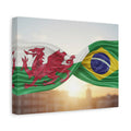 Wales × Brazil Flag Canvas Print — Stretched Matte Wall Art