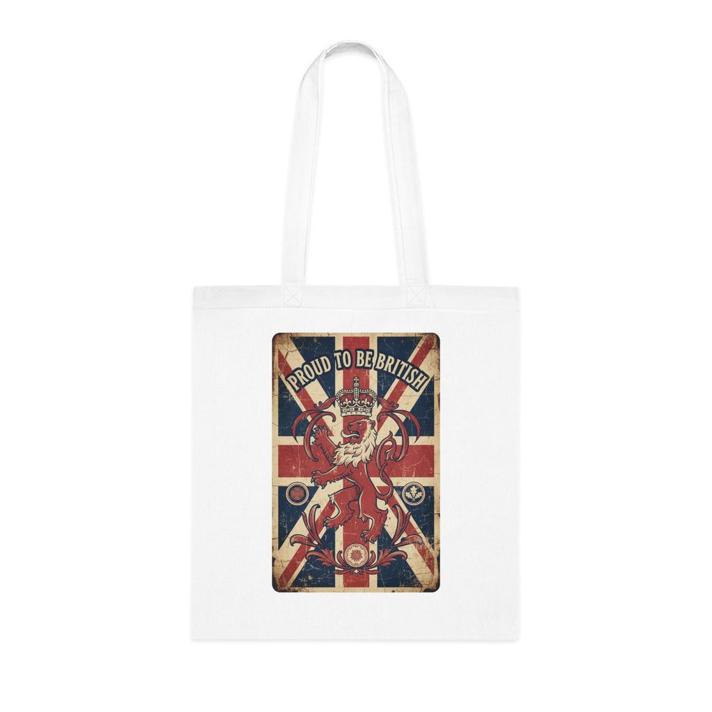 British Lion Union Jack Tote Bag — "Proud to be British" Cotton Shopper