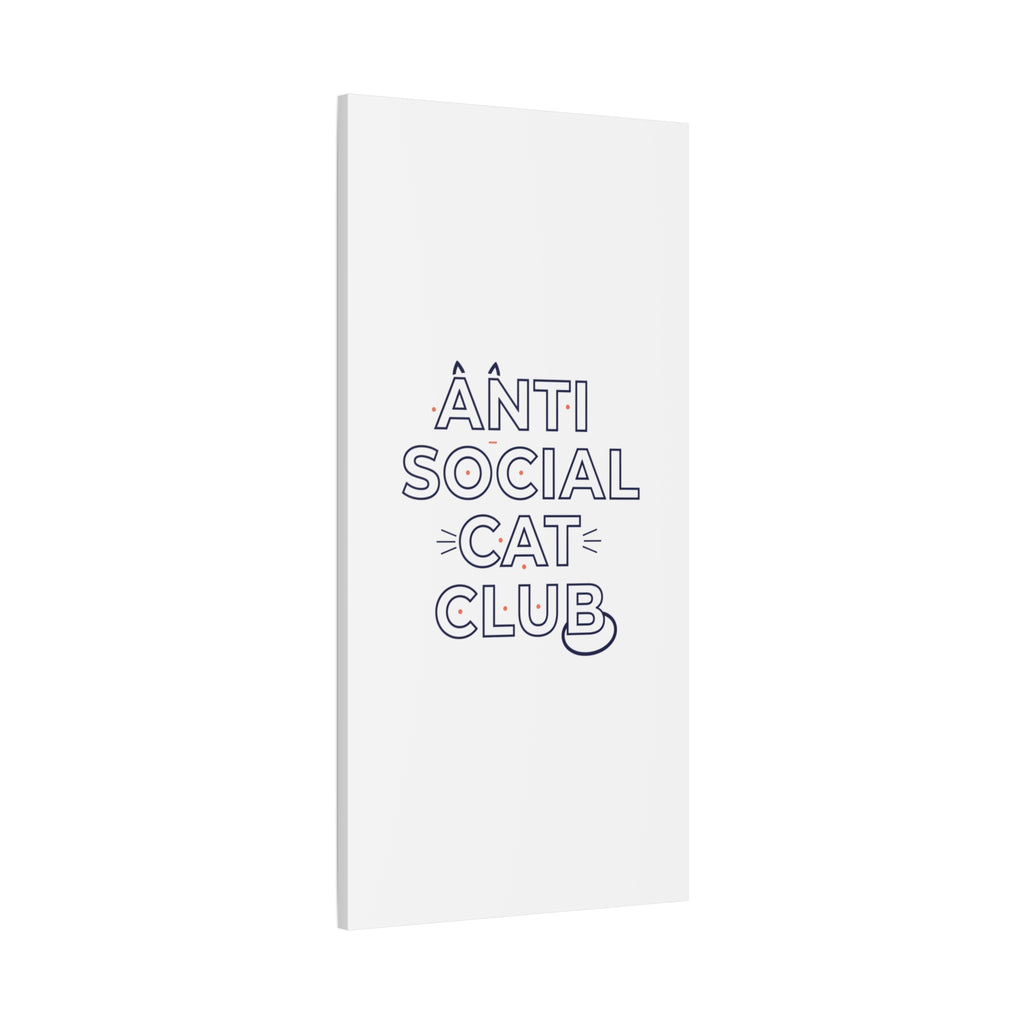 Anti Social Cat Club Canvas | Outline-Only Typography, Hollow Letter Art