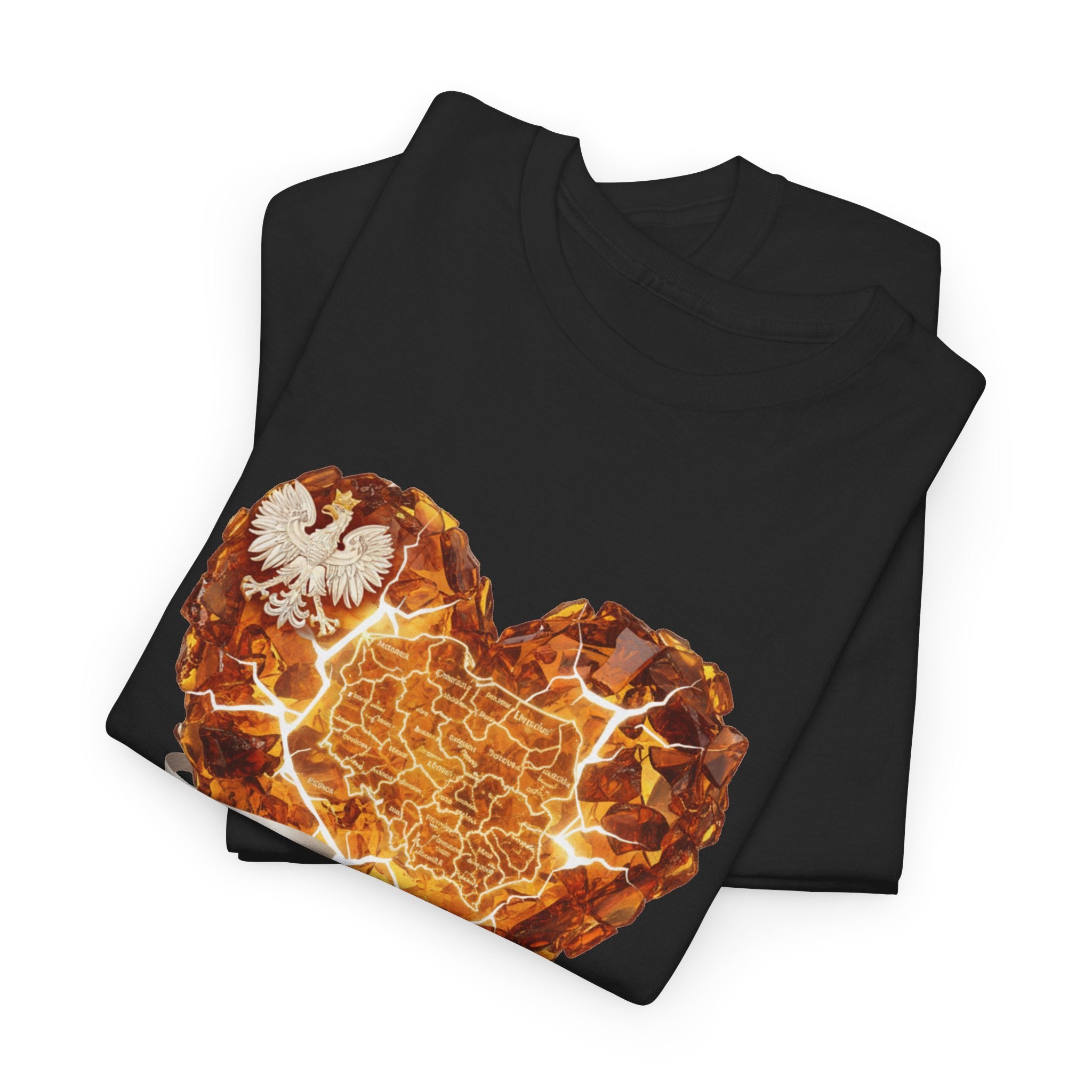Polish Pride Heart Flame Tee | Polska Heritage T-Shirt
