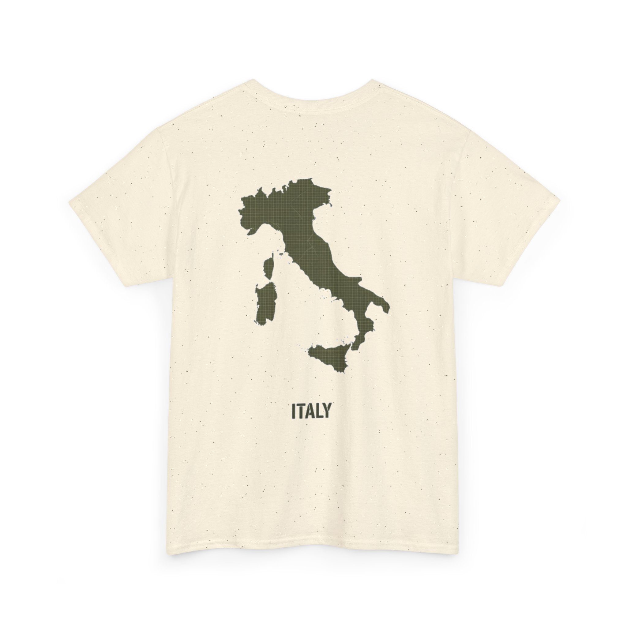Italy Map T‑Shirt — Minimalist Travel Tee with 'Italy' Text