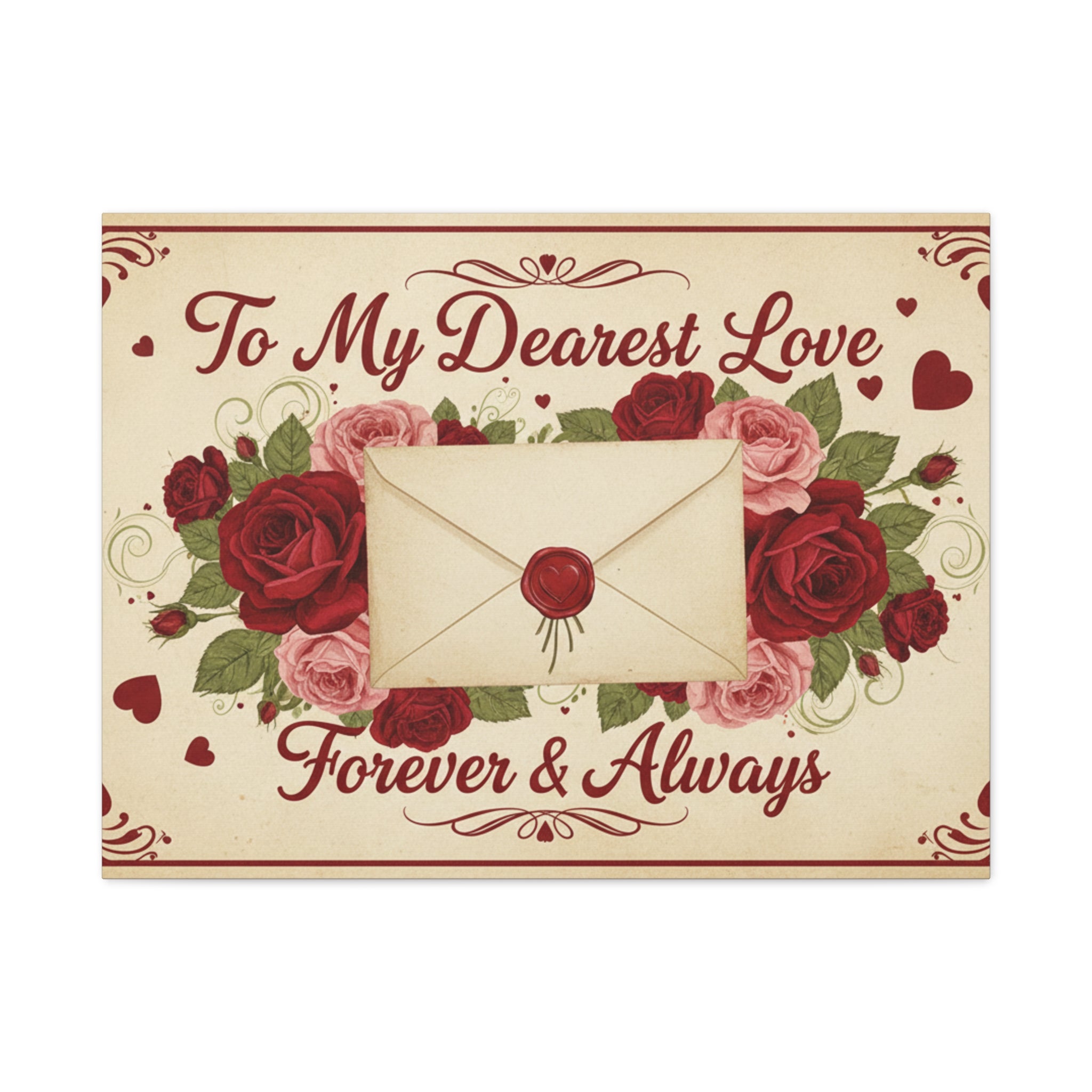 Romantic Wall Art Canvas – "To My Dearest Love, Forever & Always"
