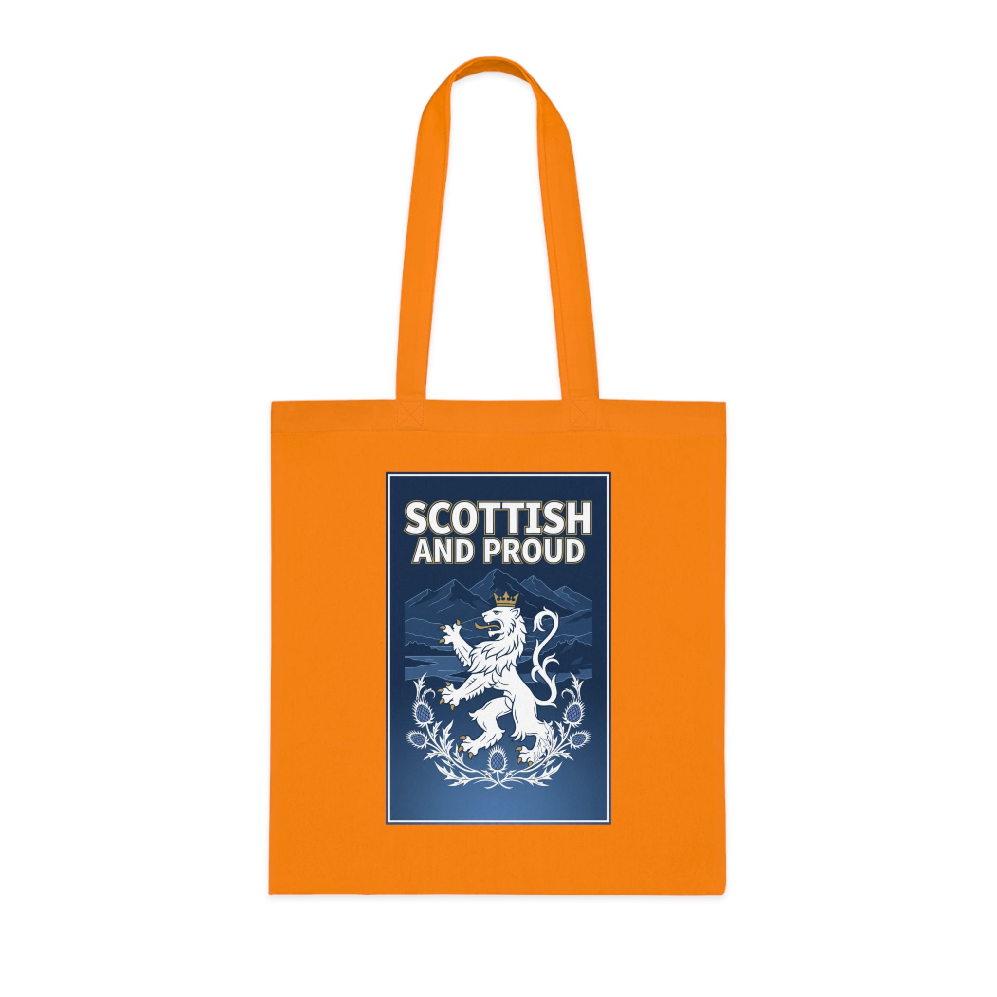 Scottish and Proud Tote Bag — Cotton Grocery & Market Tote with Lion Rampant Design