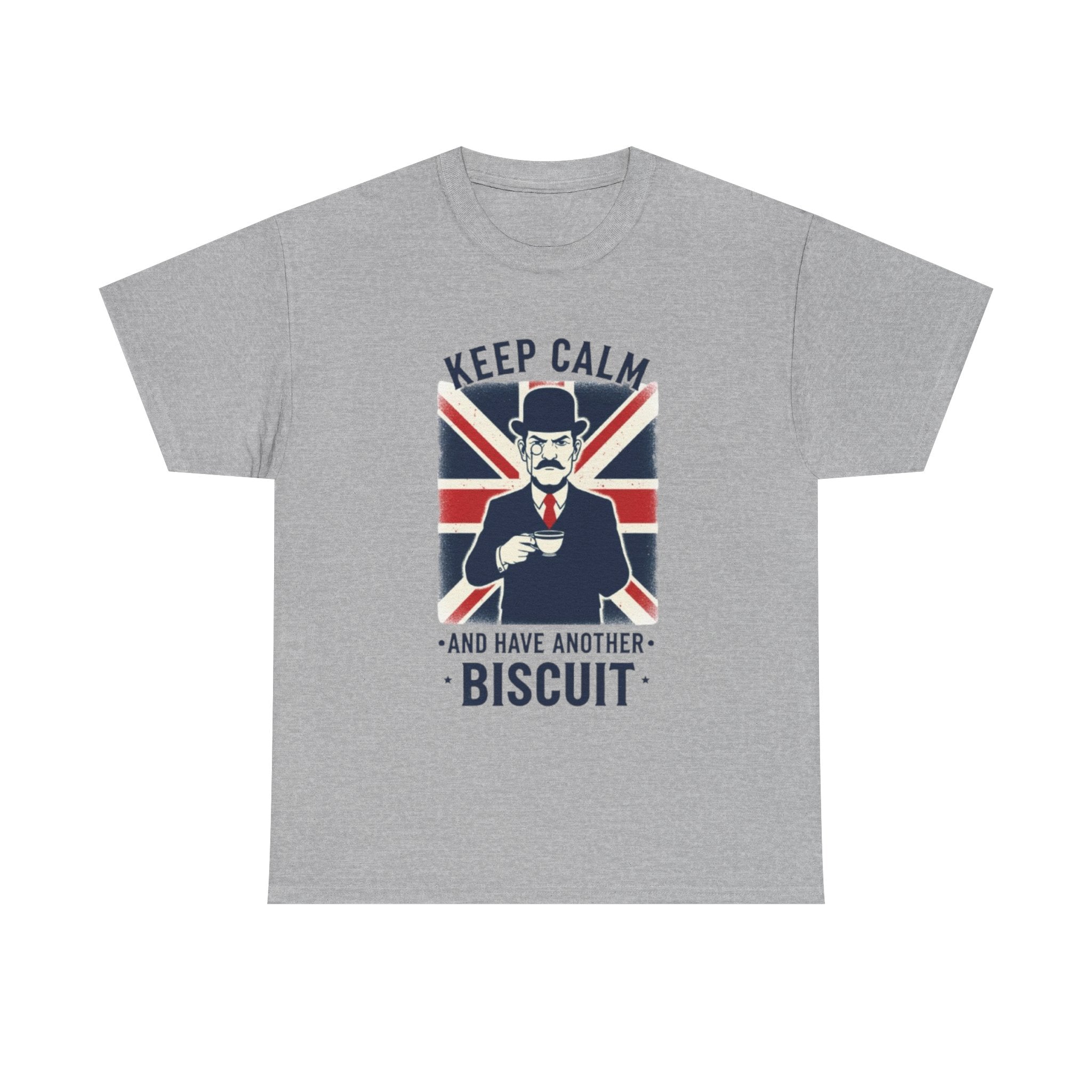 Keep Calm and Have Another Biscuit T‑Shirt - British Union Jack Tea Humor