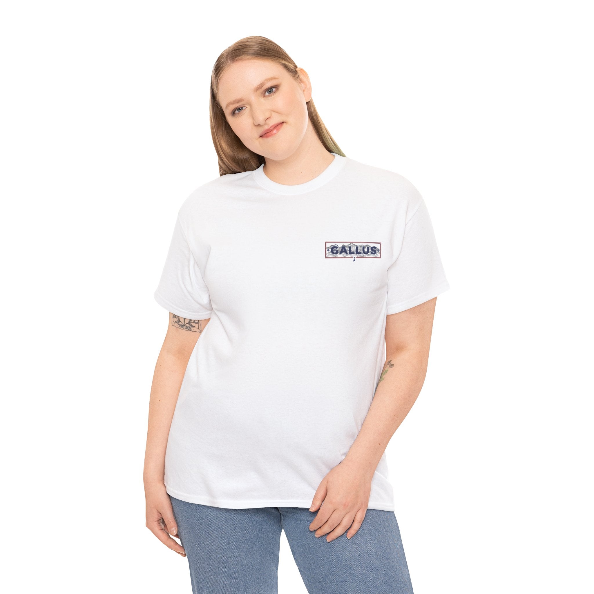 Gallus Logo Tee — Minimal Chest Patch White T-Shirt